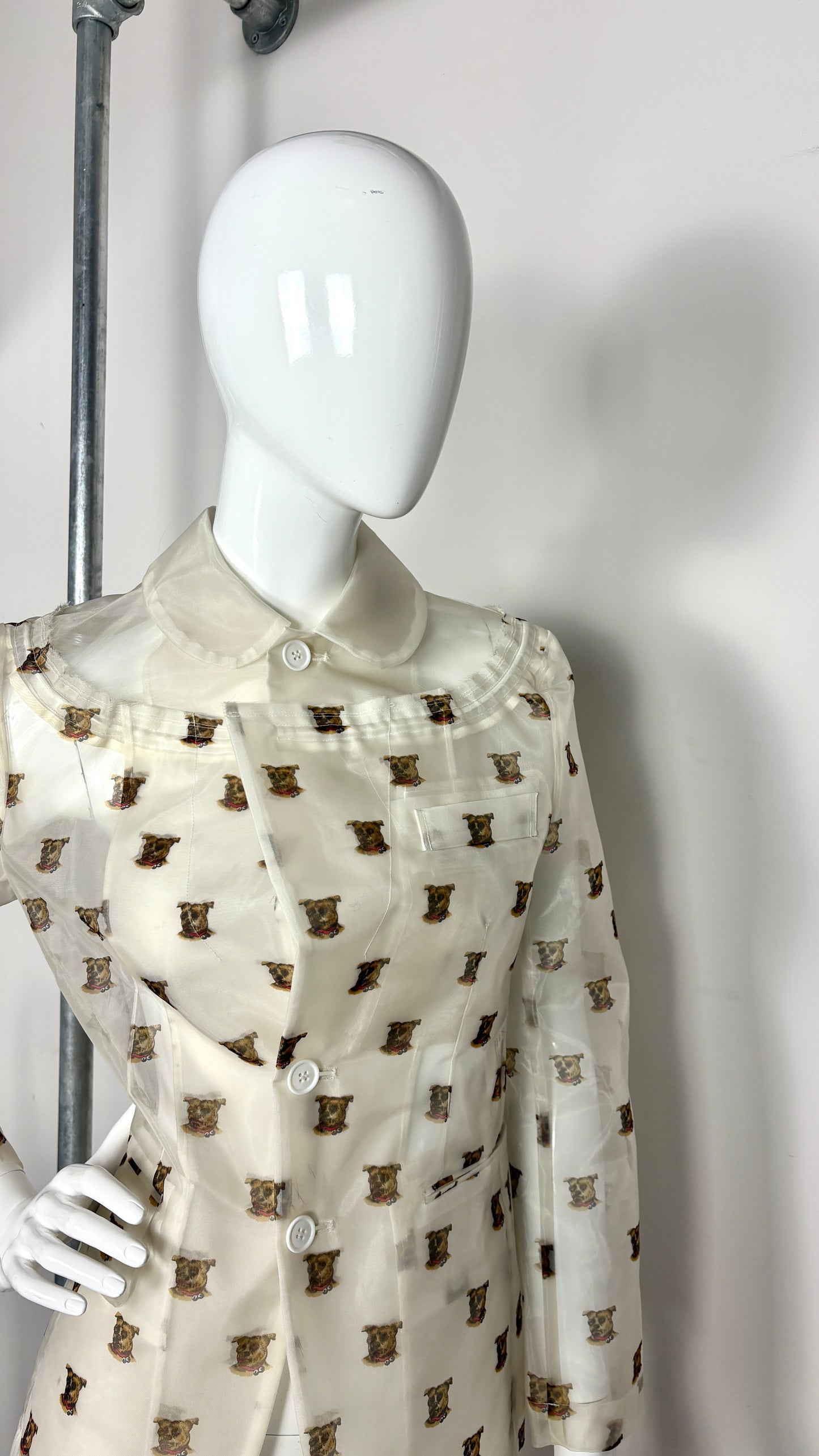Comme des Garcons S/S 2002 dog print sheer jacket