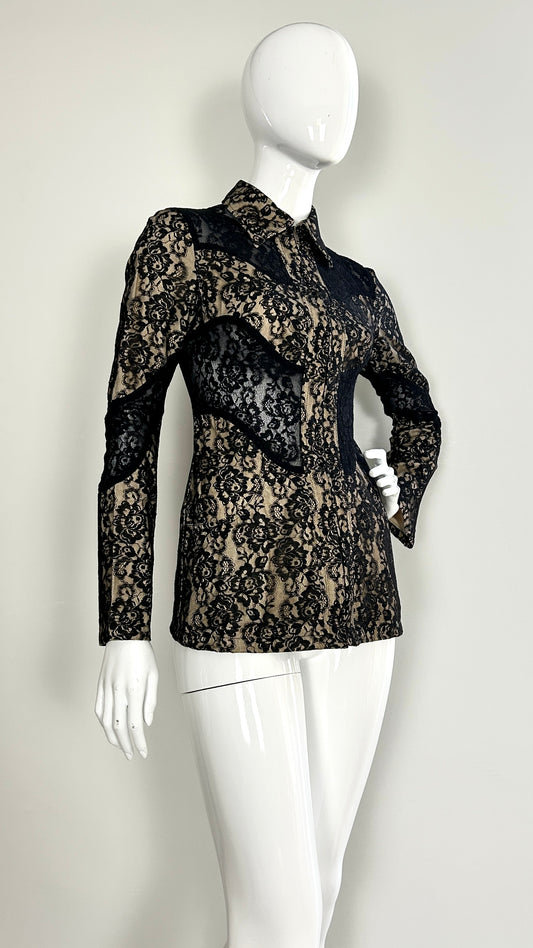 Christian Lacroix Jeans sheer panel lace jacket