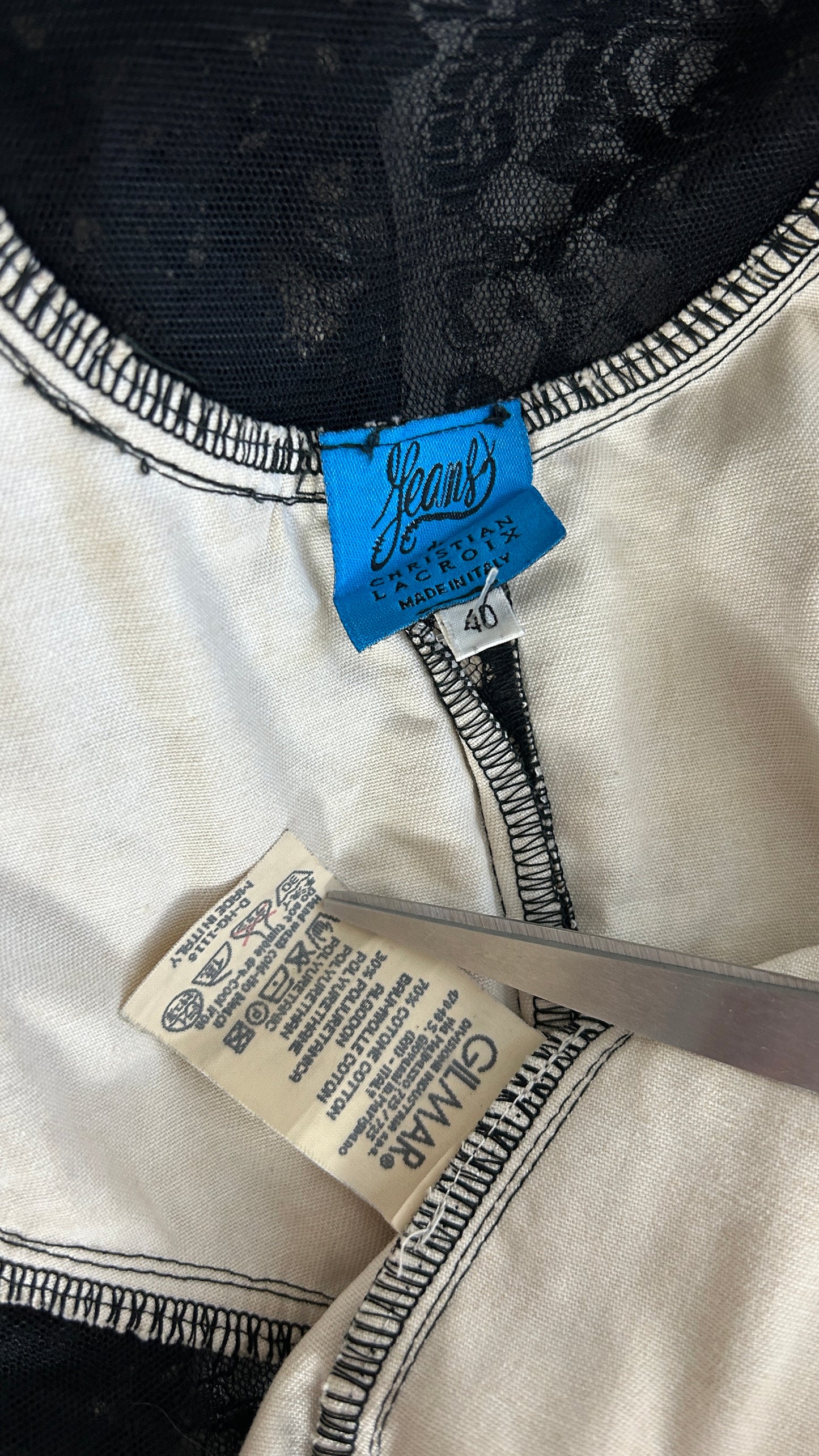 Christian Lacroix Jeans sheer panel lace jacket