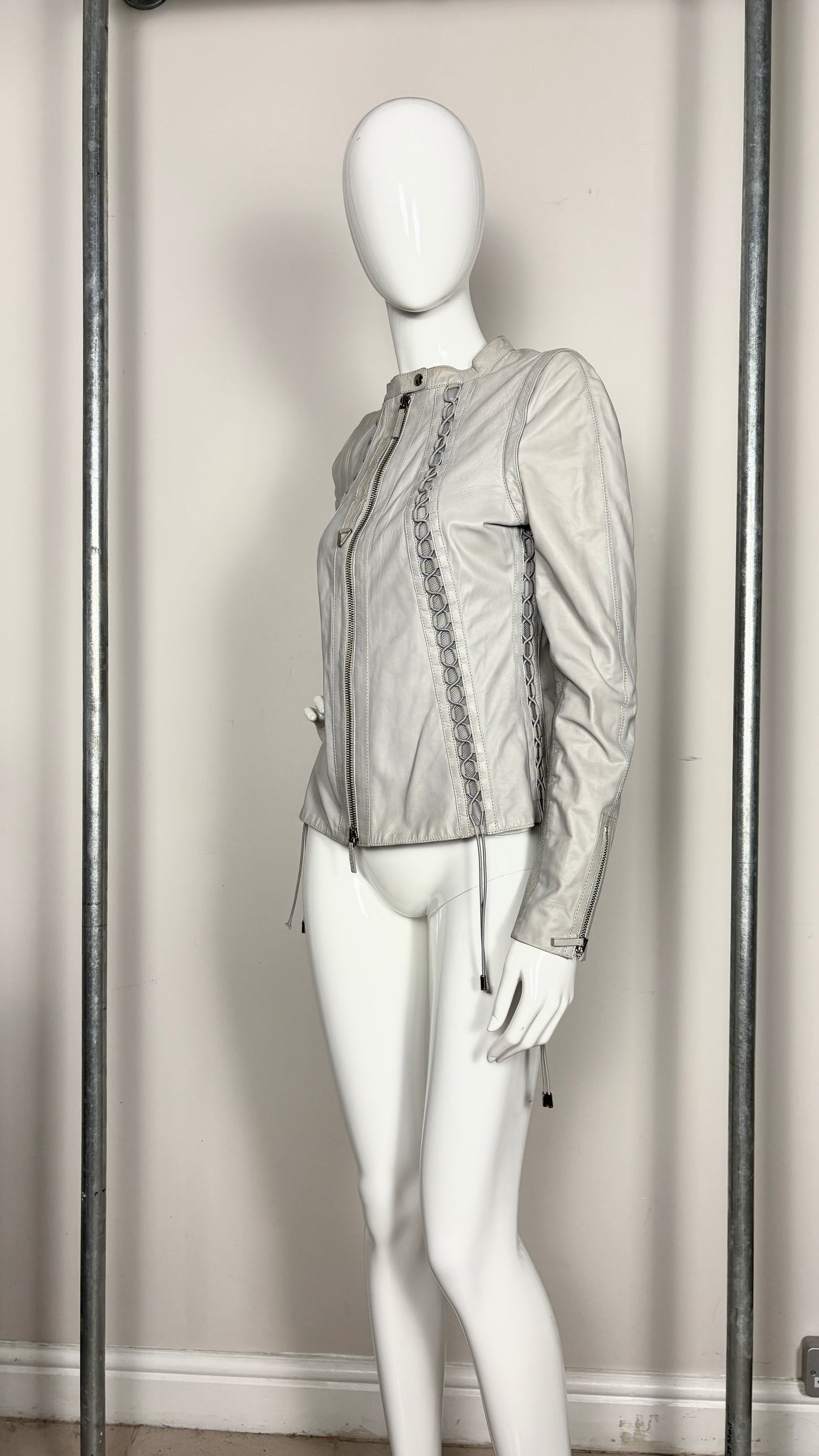 Gucci moto leather biker jacket with removable sleeves