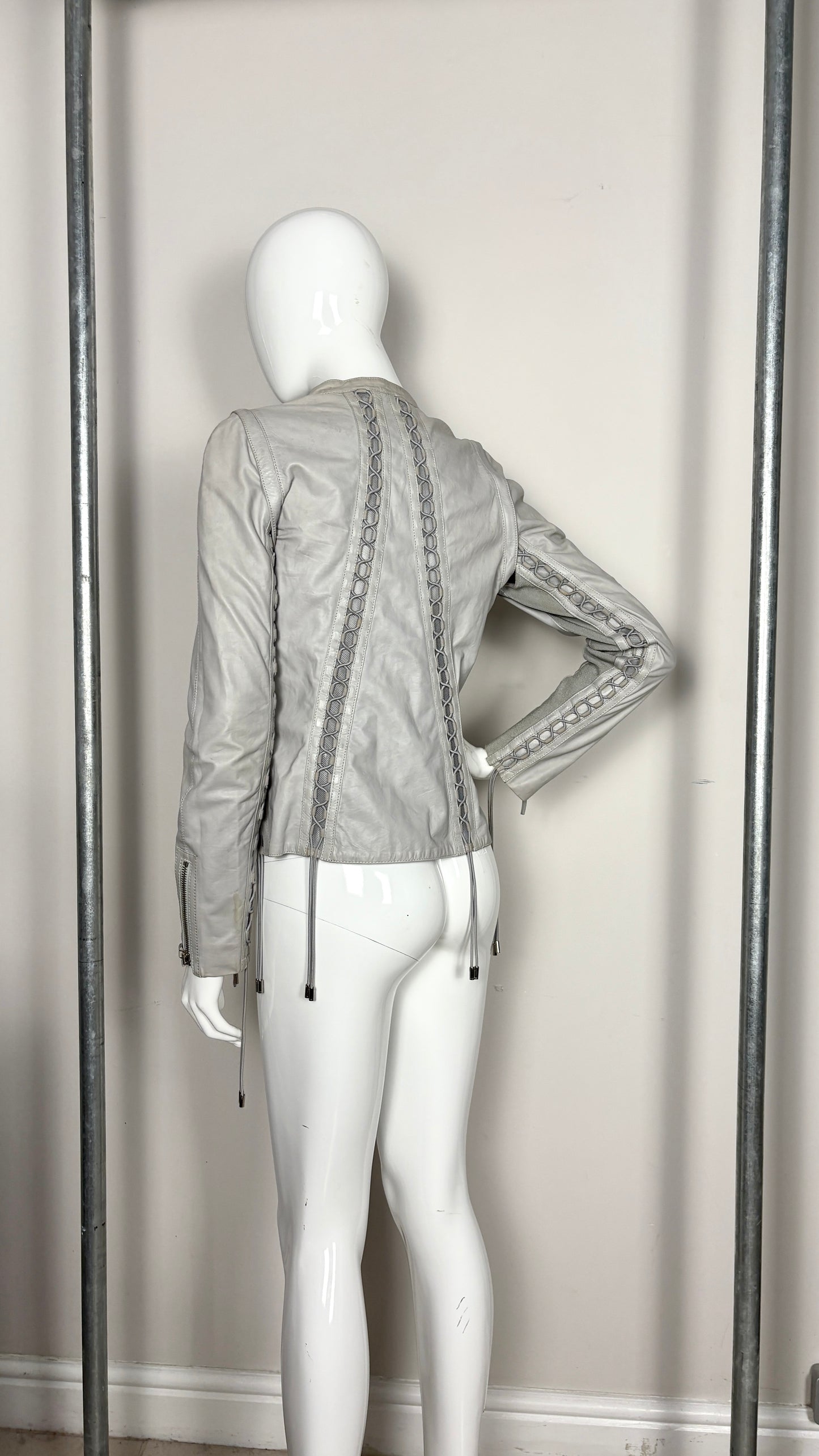 Gucci moto leather biker jacket with removable sleeves