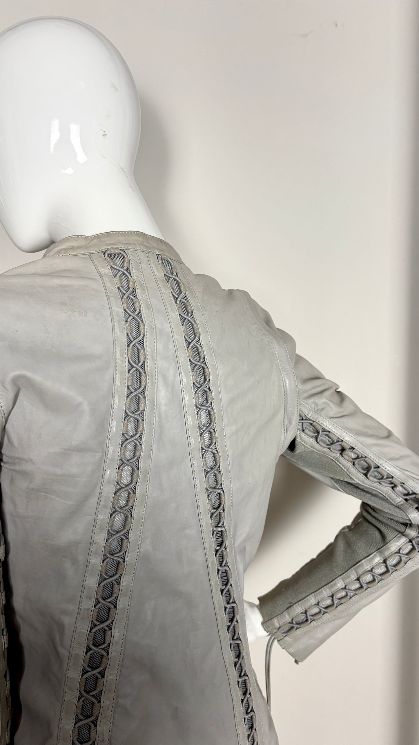 Gucci moto leather biker jacket with removable sleeves