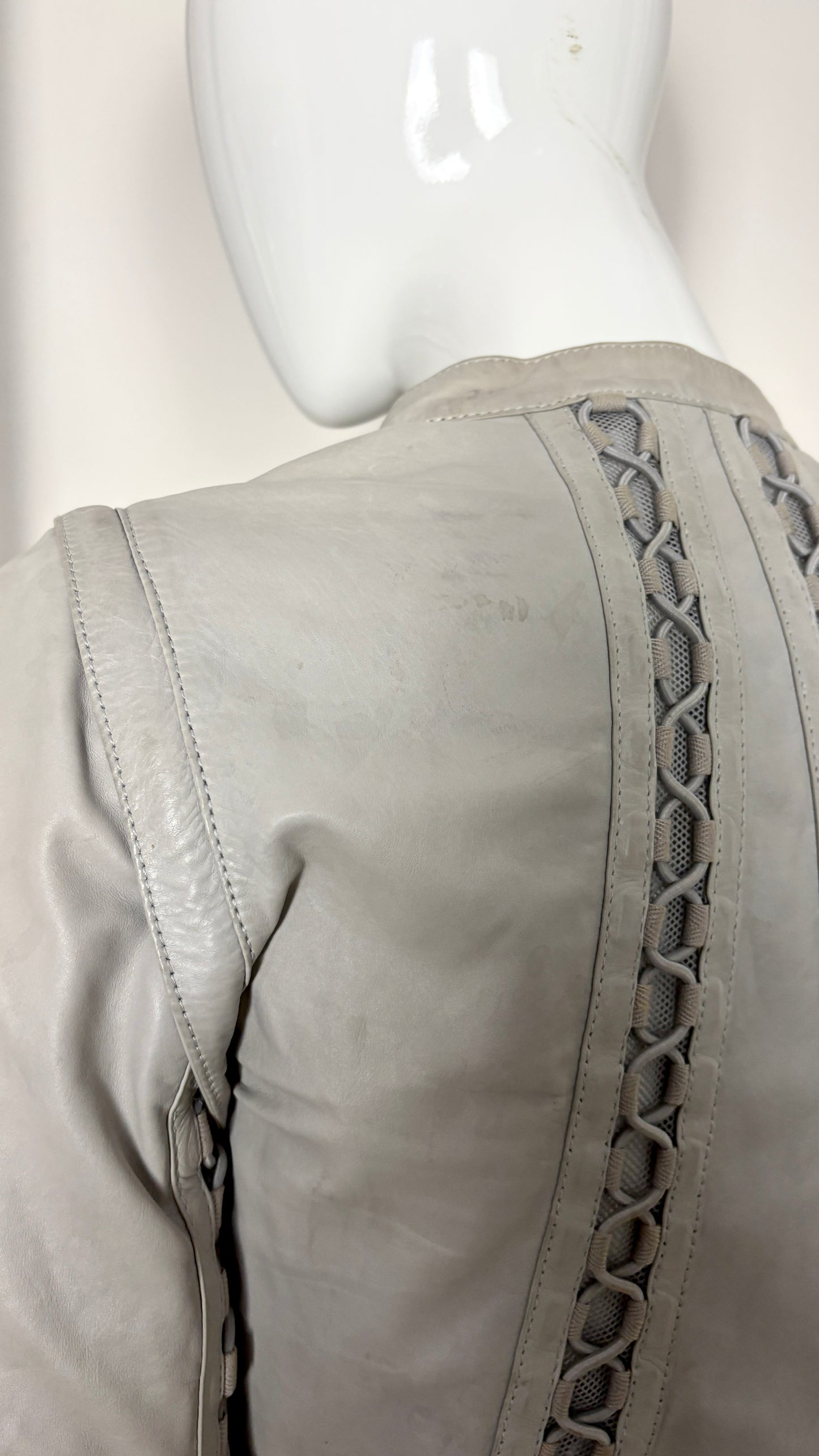 Gucci moto leather biker jacket with removable sleeves
