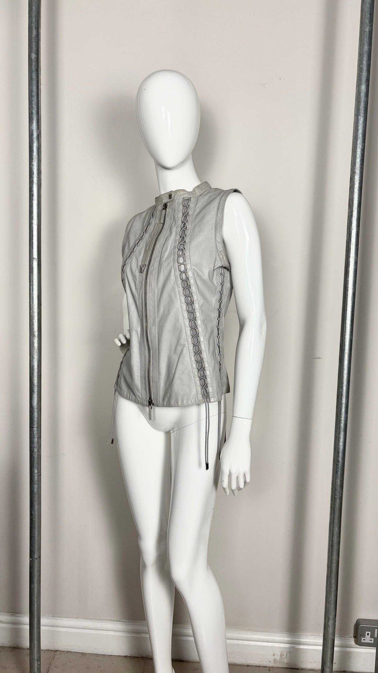 Gucci moto leather biker jacket with removable sleeves