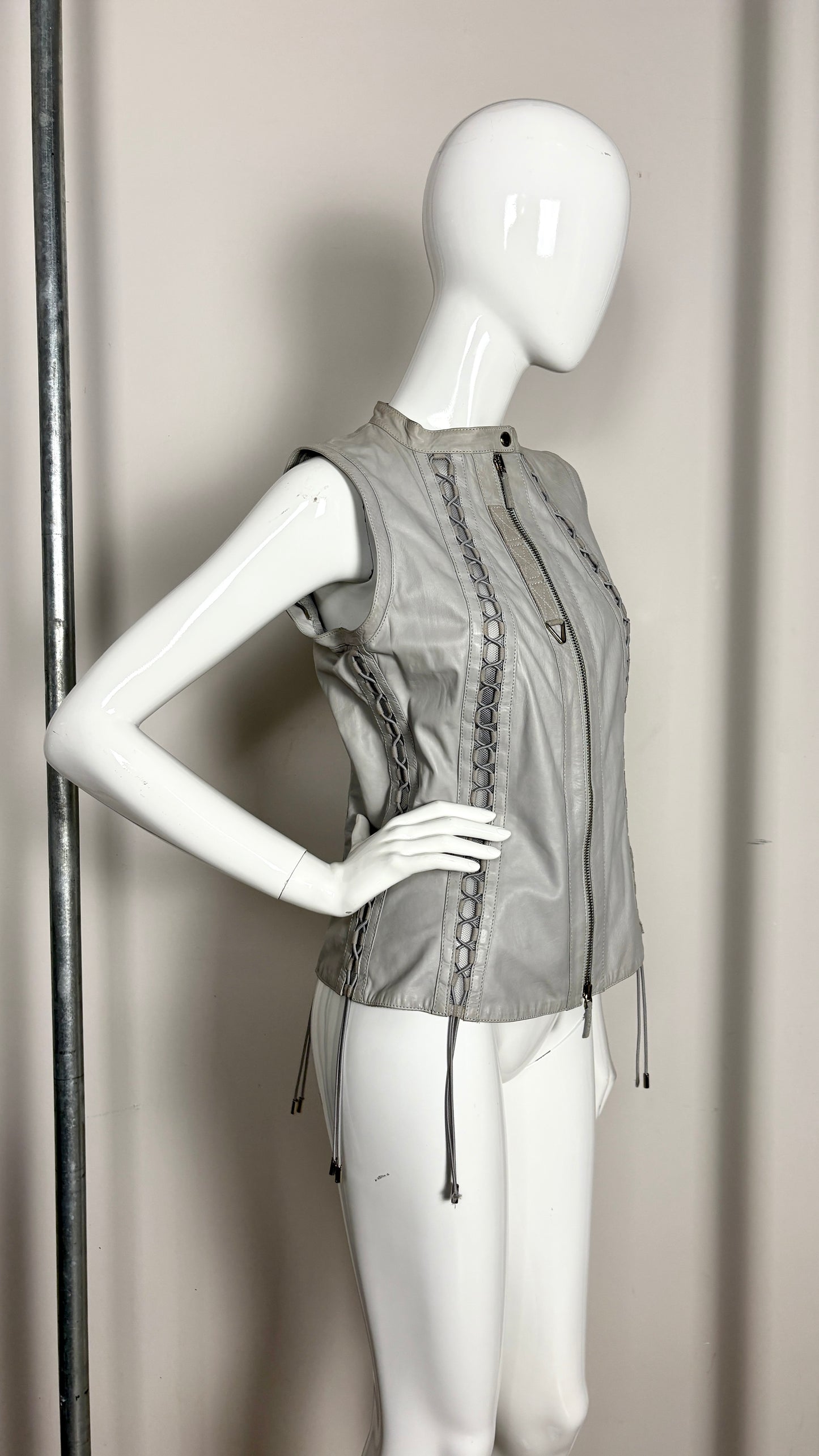 Gucci moto leather biker jacket with removable sleeves