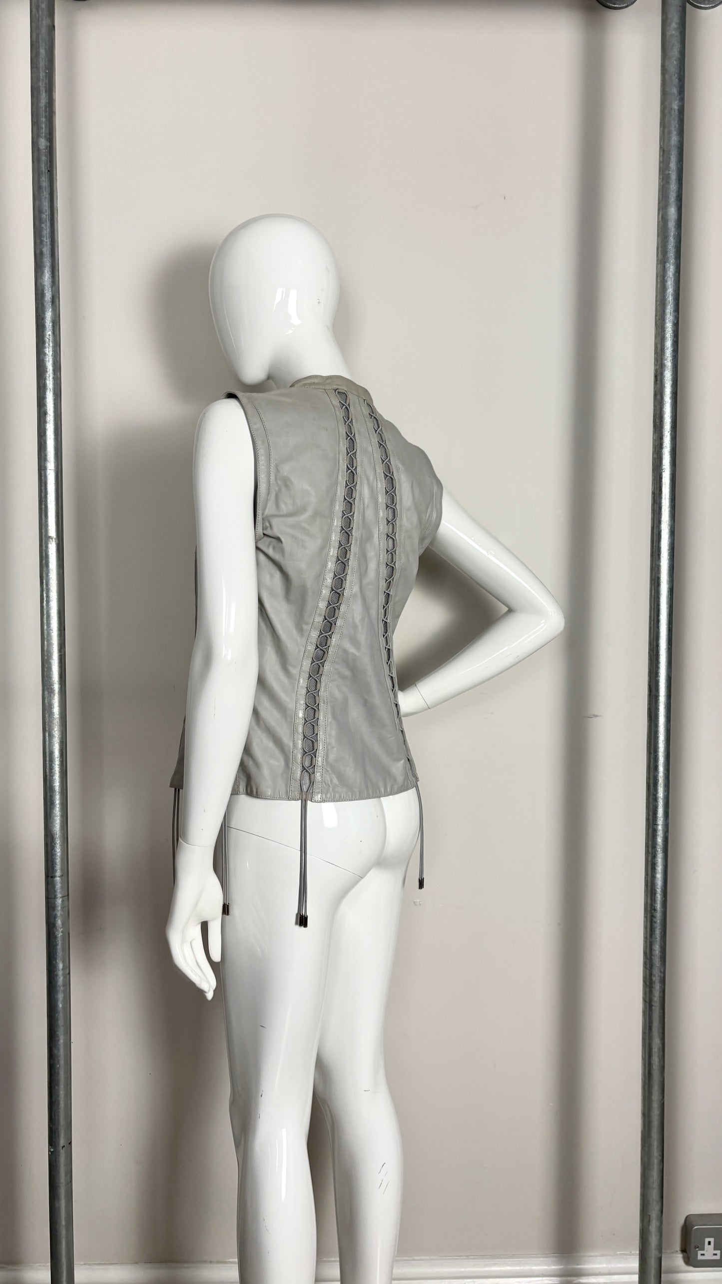 Gucci moto leather biker jacket with removable sleeves