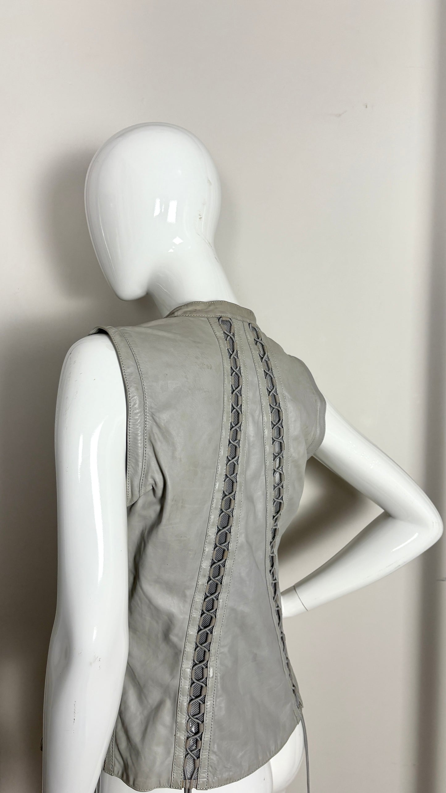 Gucci moto leather biker jacket with removable sleeves
