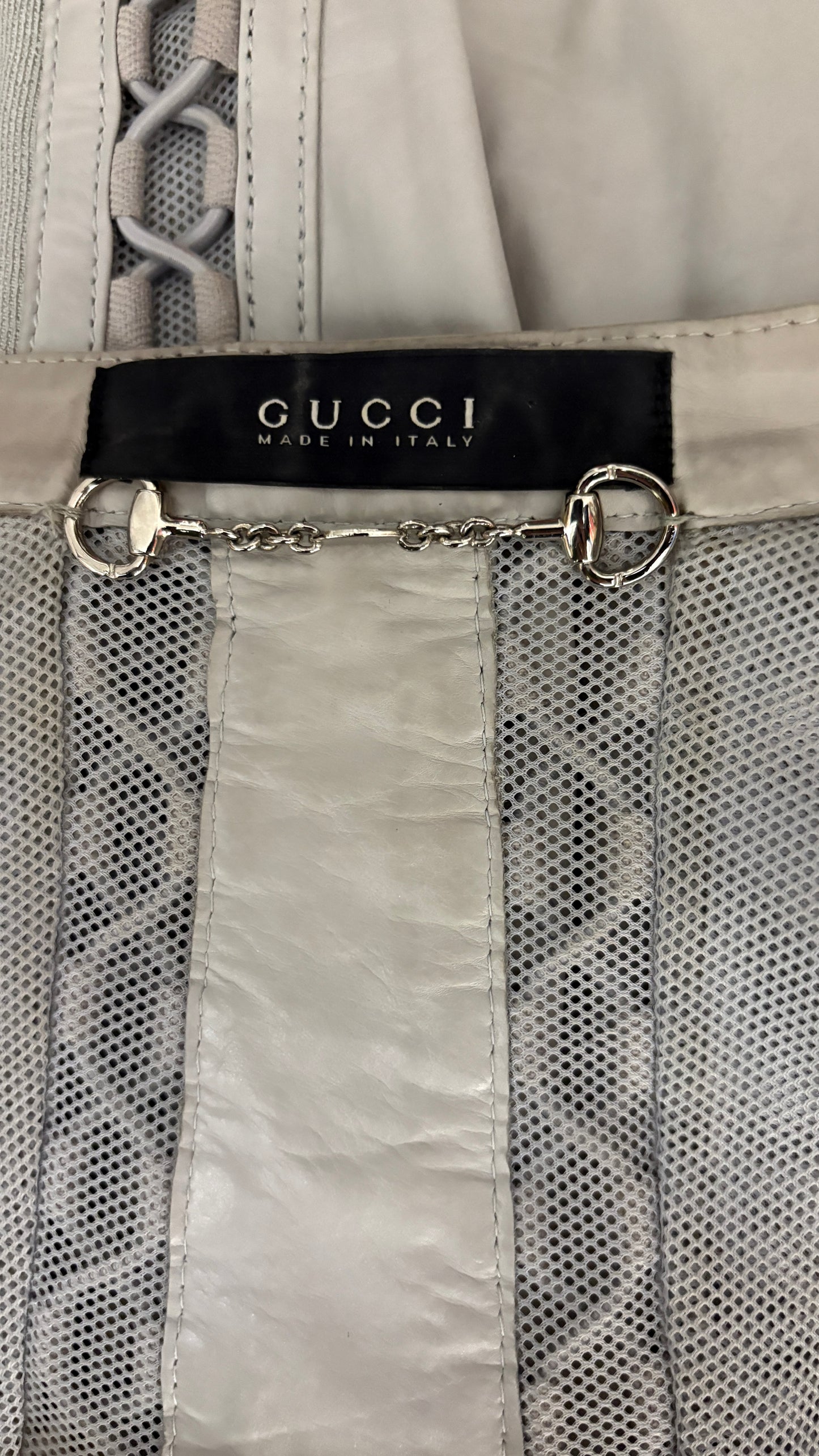 Gucci moto leather biker jacket with removable sleeves