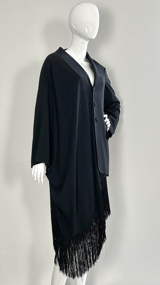 Moschino Couture draped jacket with fringe trim