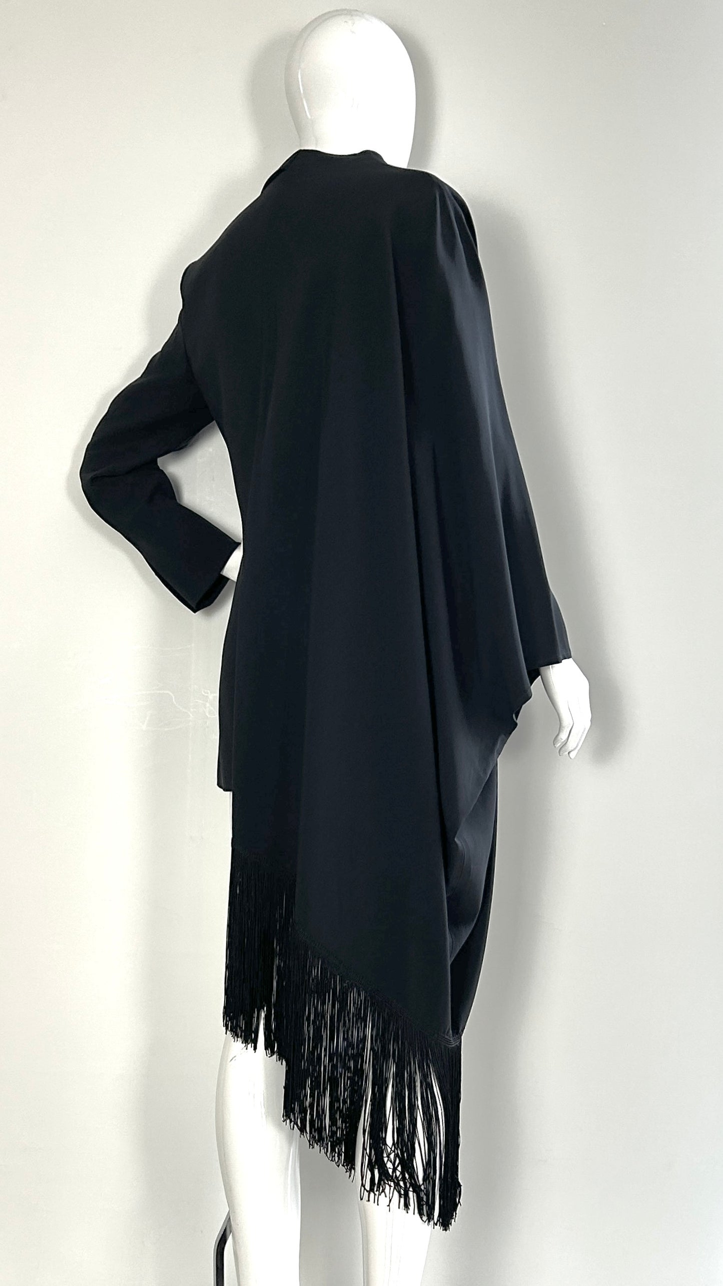 Moschino Couture draped jacket with fringe trim