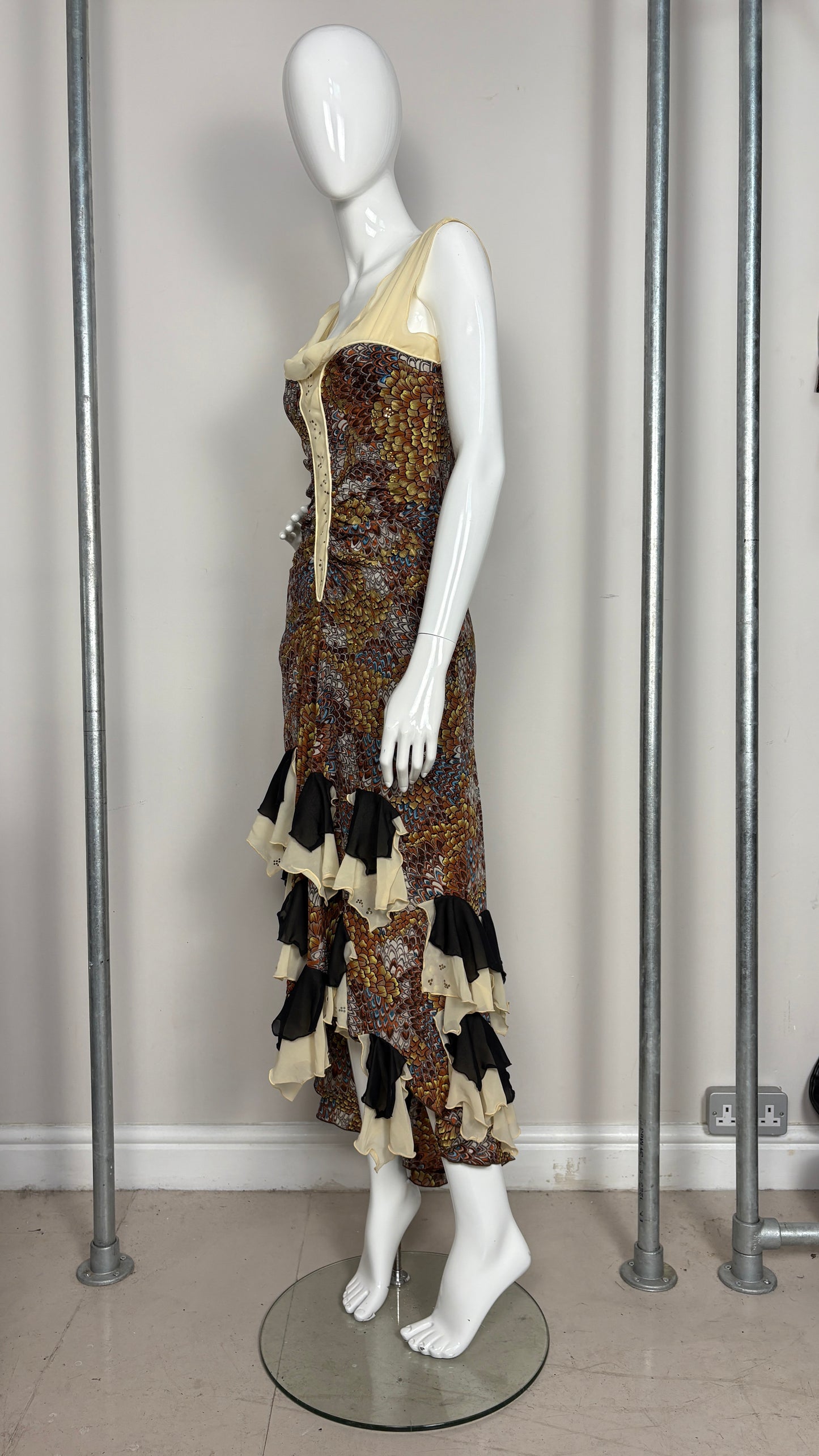 Voyage feather effect dress and bolero