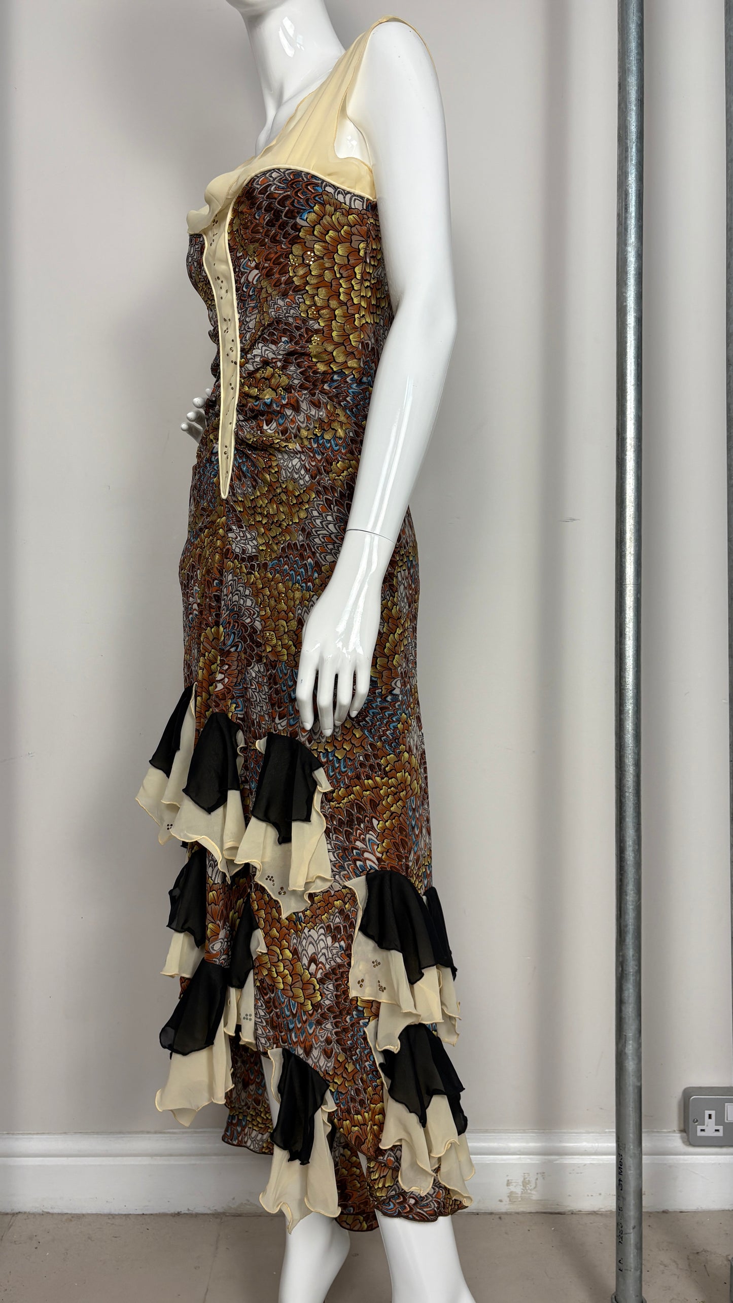 Voyage feather effect dress and bolero