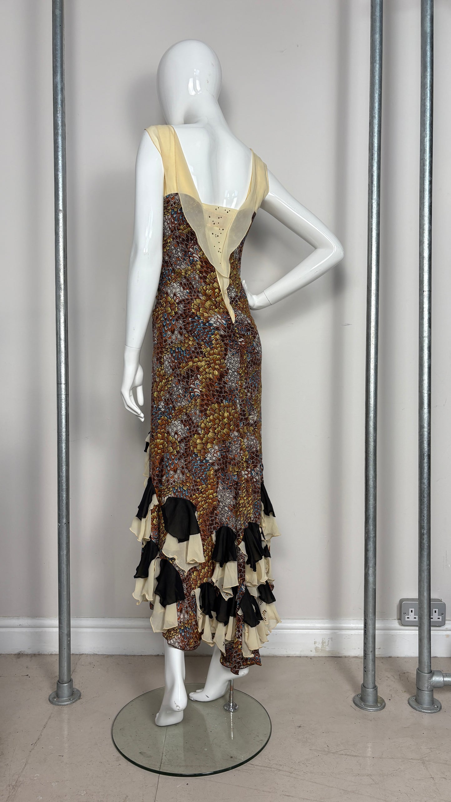 Voyage feather effect dress and bolero