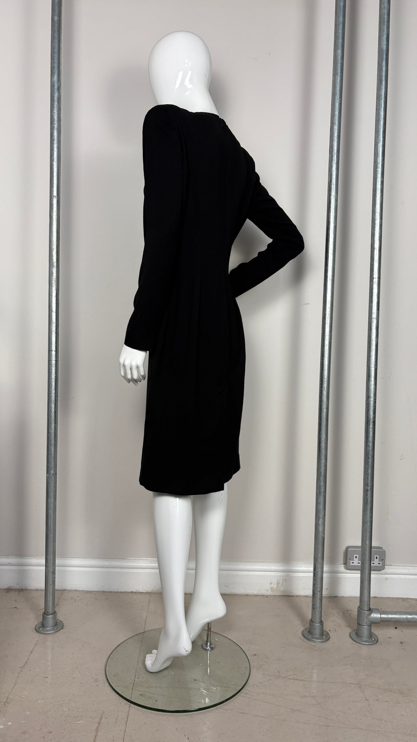 Alexander McQueen embroidered lace neckline dress