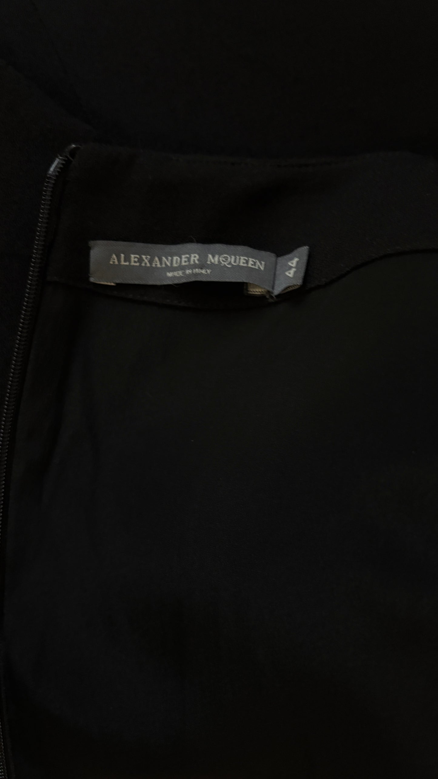 Alexander McQueen embroidered lace neckline dress