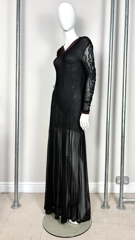 Jean Paul Gaultier smocked sheer dress