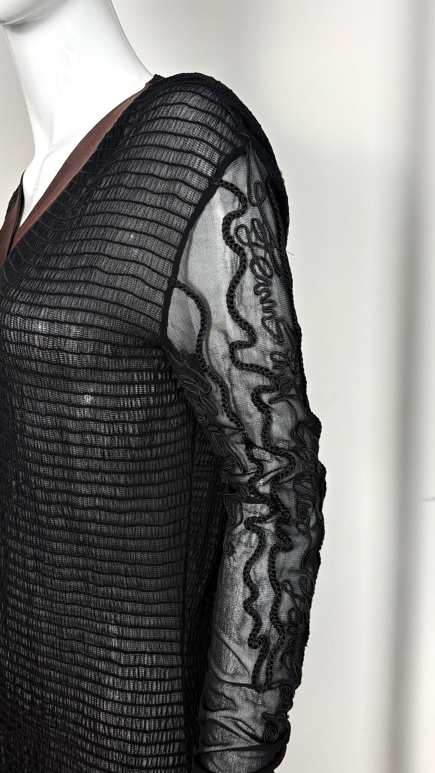 Jean Paul Gaultier smocked sheer dress