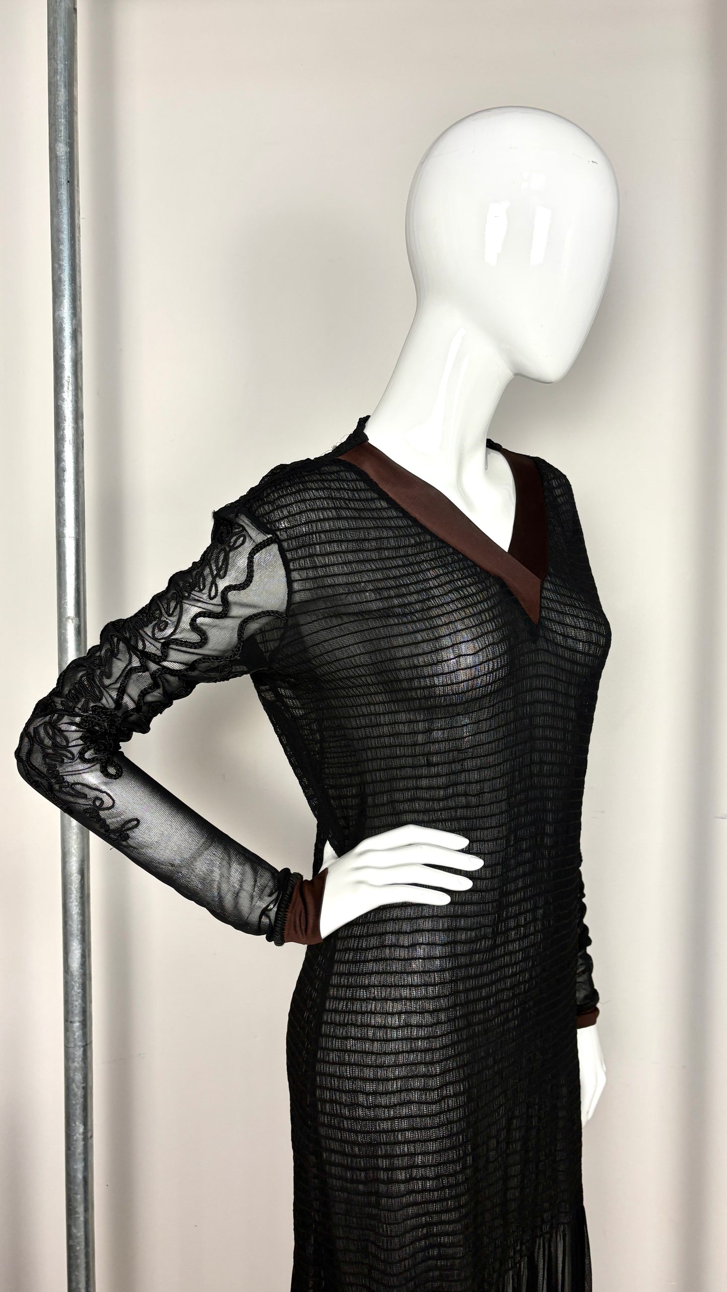 Jean Paul Gaultier smocked sheer dress