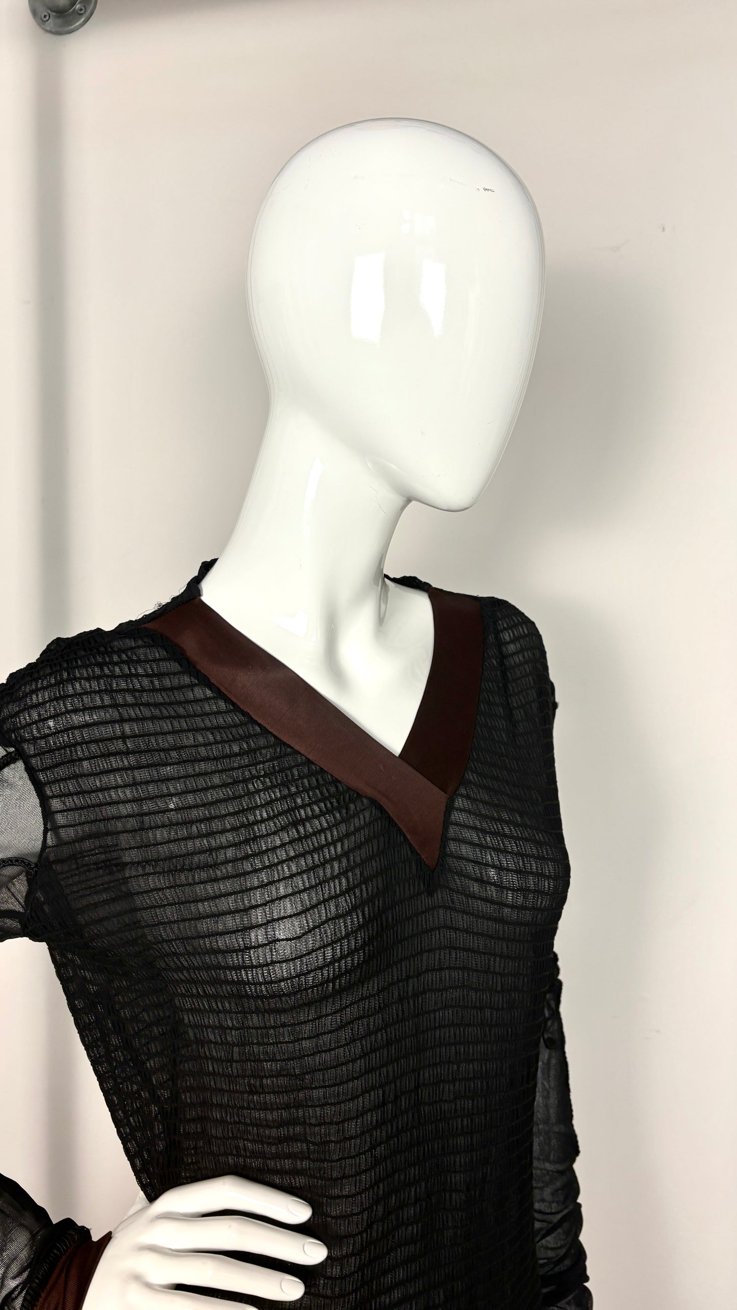 Jean Paul Gaultier smocked sheer dress
