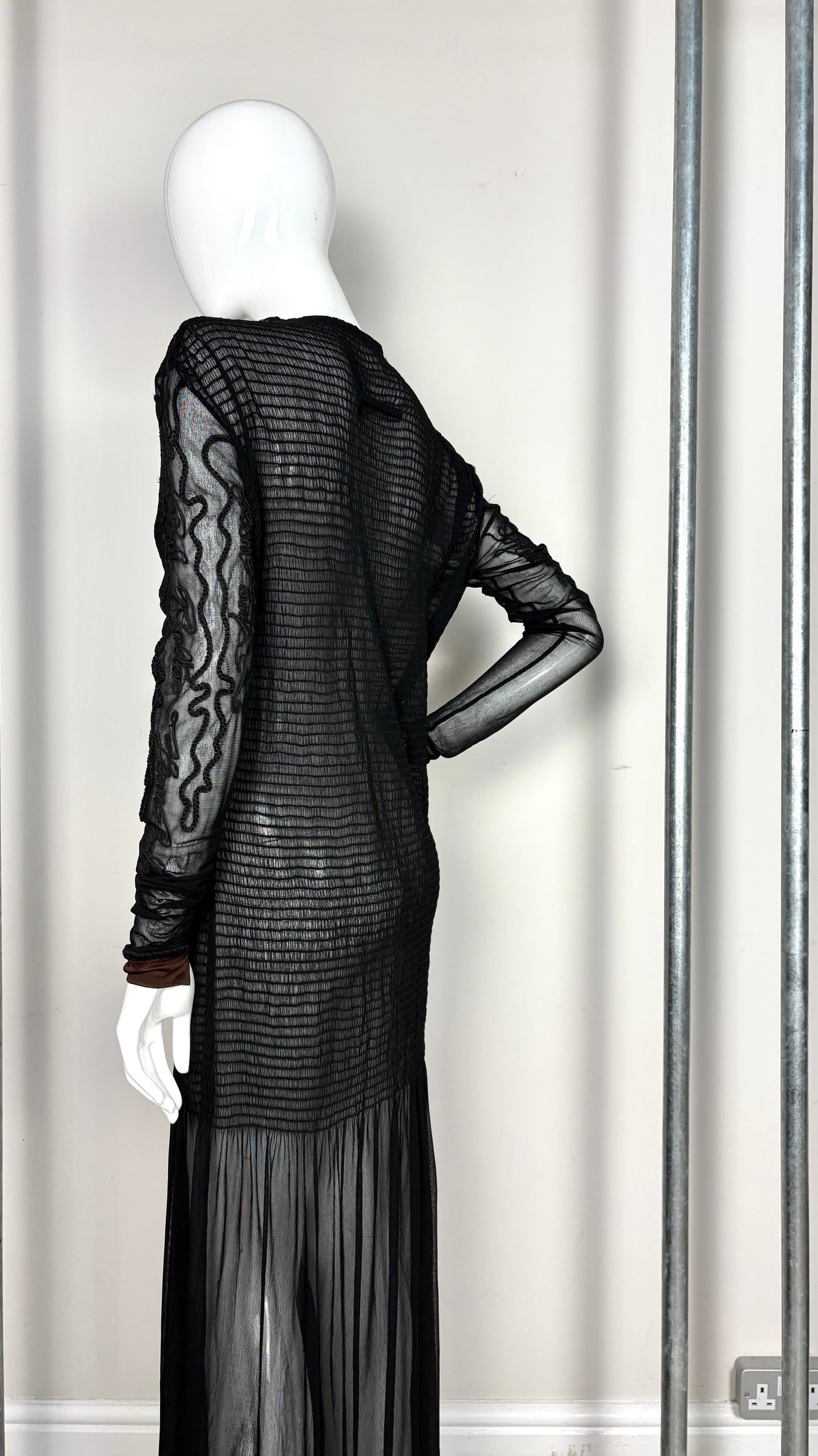 Jean Paul Gaultier smocked sheer dress