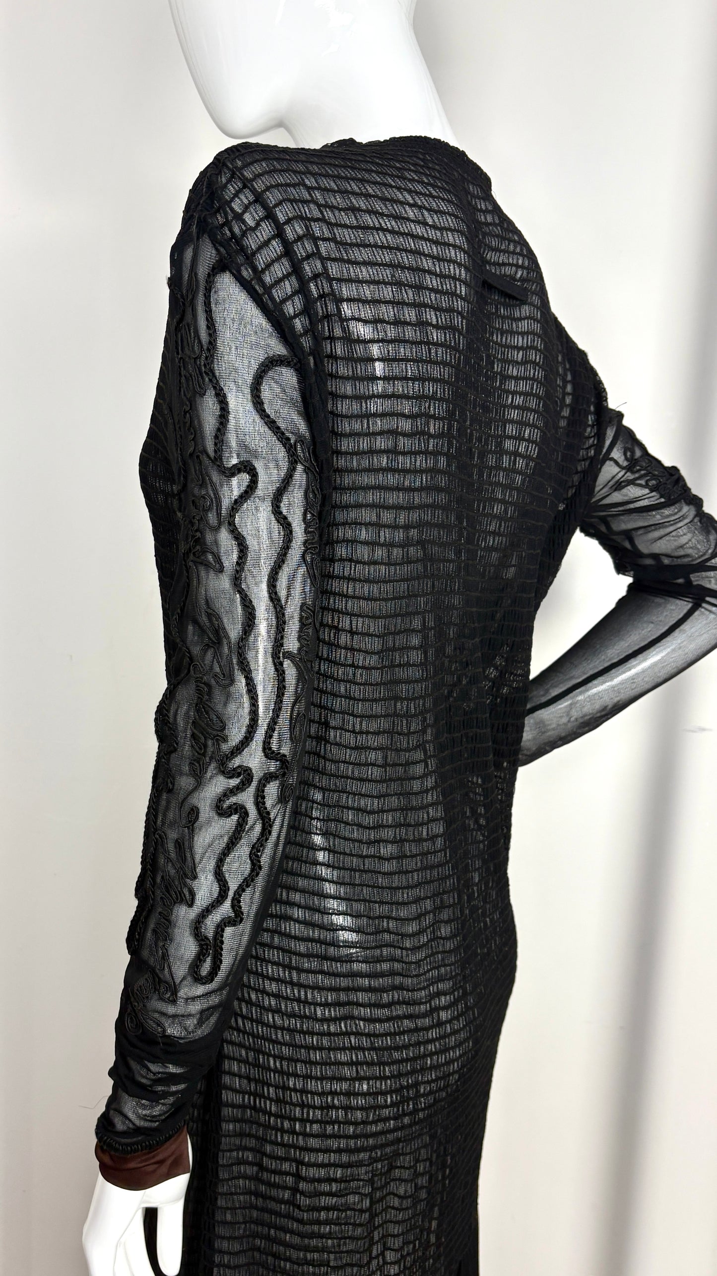 Jean Paul Gaultier smocked sheer dress