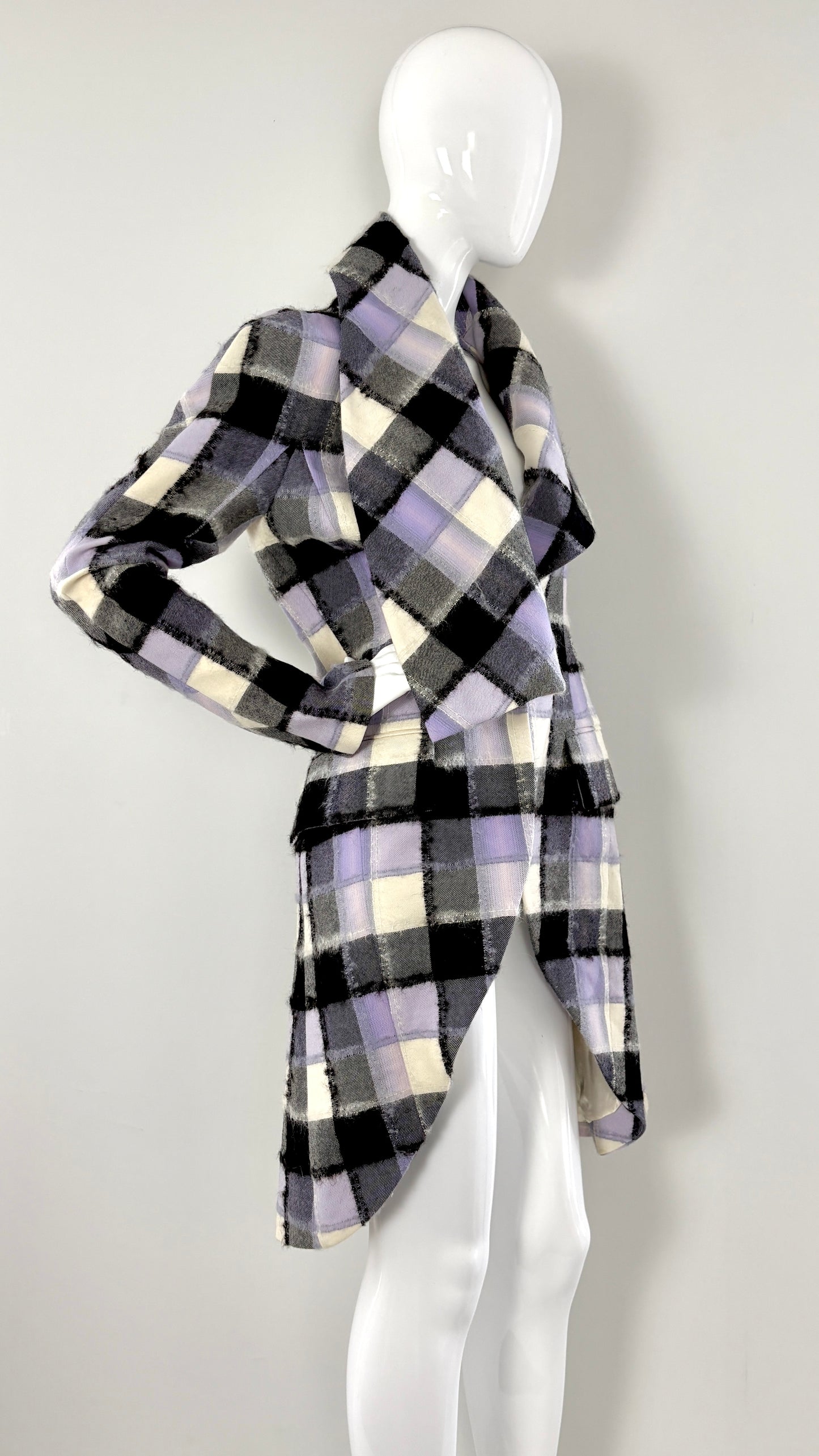 John Galliano A/W 1998 wool and mohair jacket with draped collar