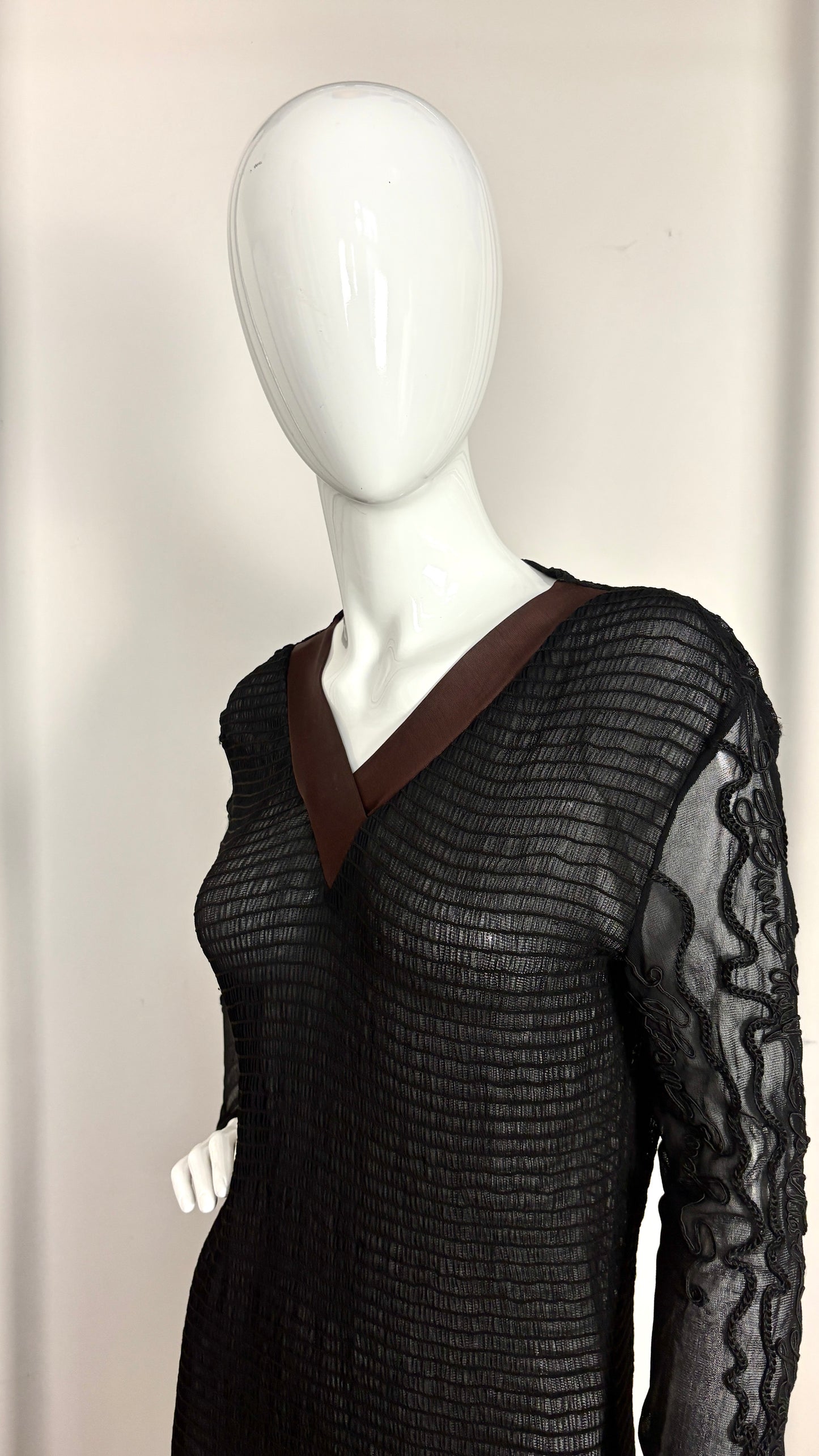 Jean Paul Gaultier smocked sheer dress