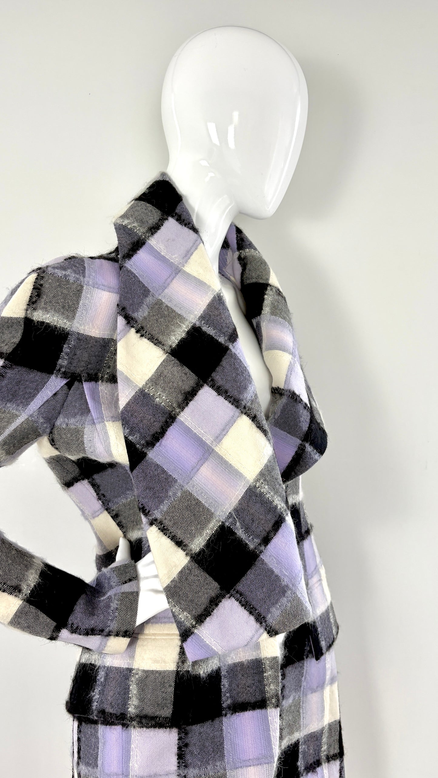 John Galliano A/W 1998 wool and mohair jacket with draped collar