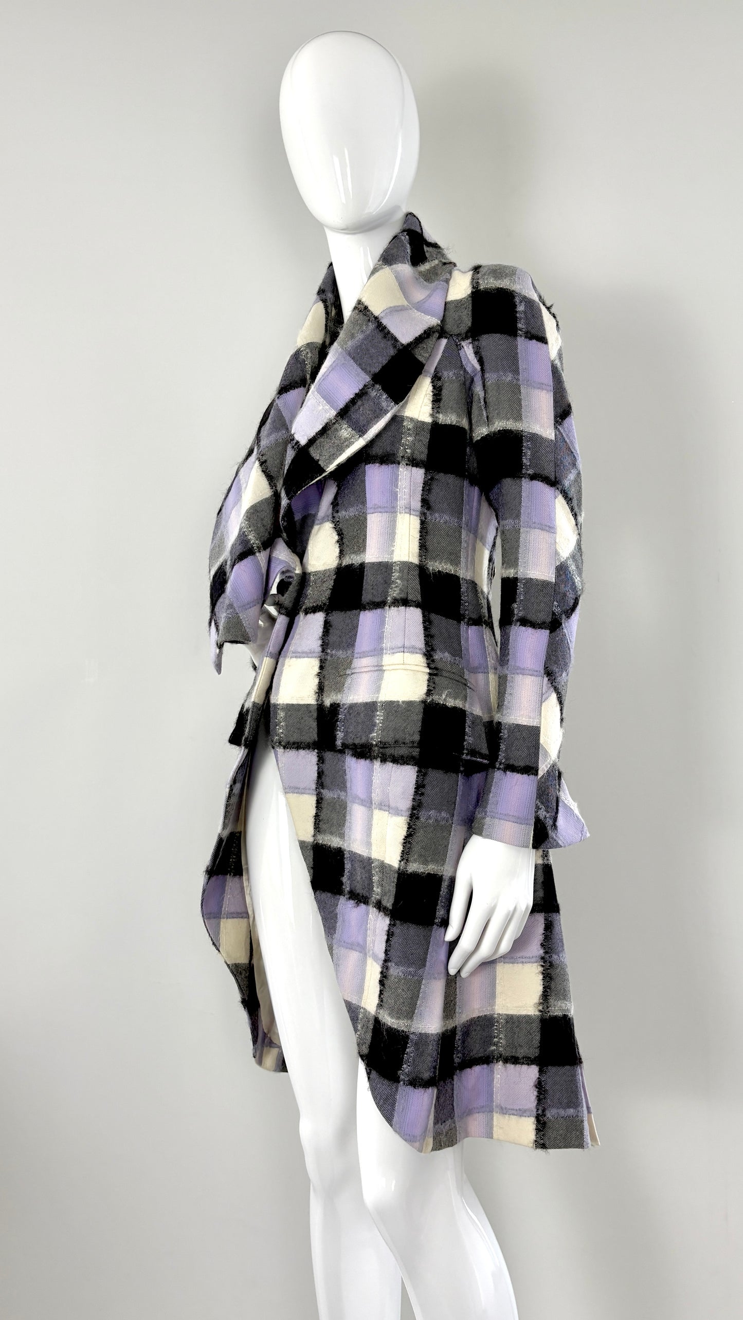 John Galliano A/W 1998 wool and mohair jacket with draped collar