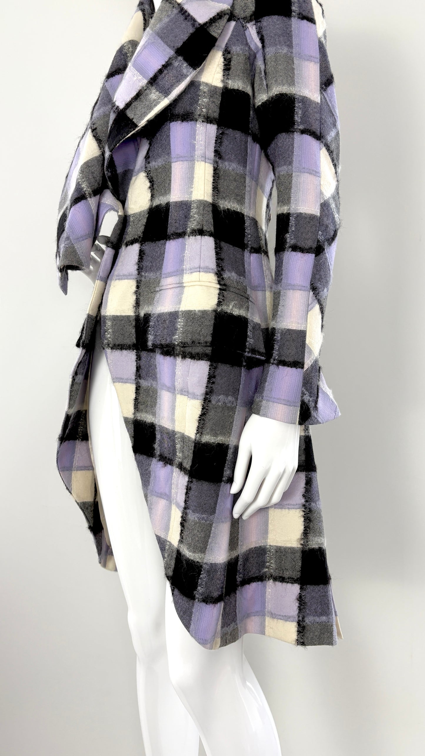 John Galliano A/W 1998 wool and mohair jacket with draped collar