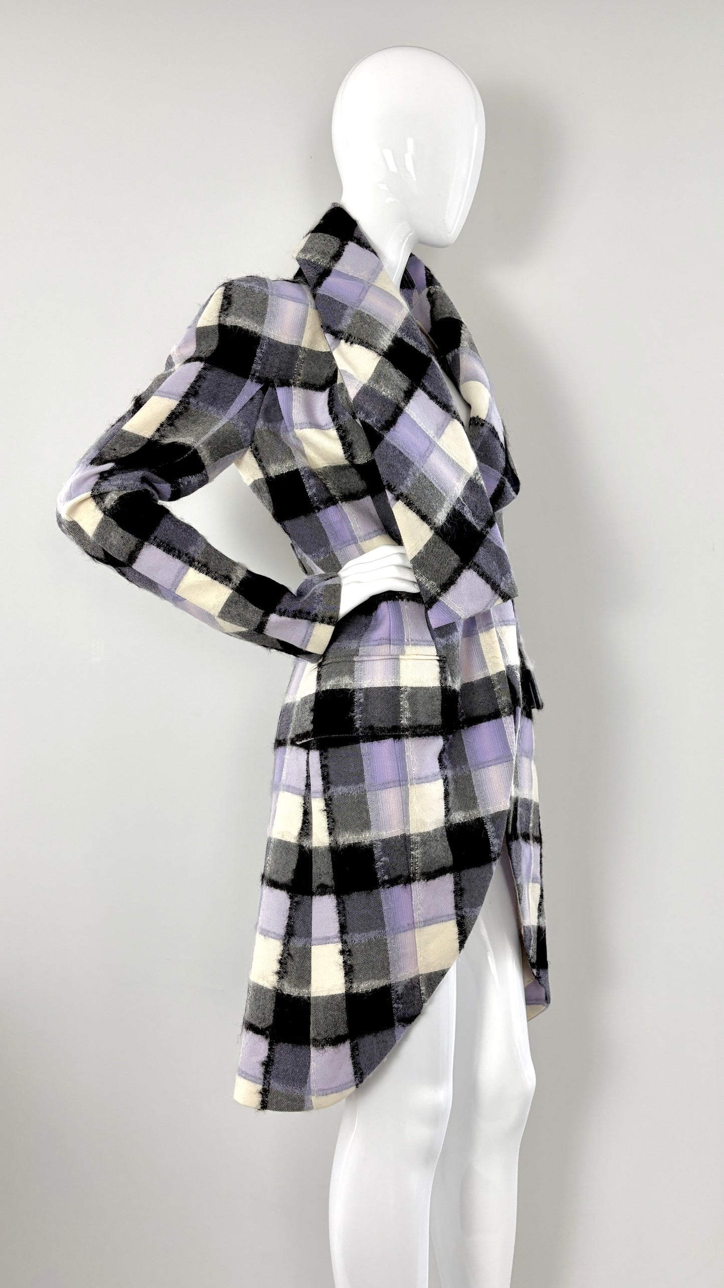 John Galliano A/W 1998 wool and mohair jacket with draped collar