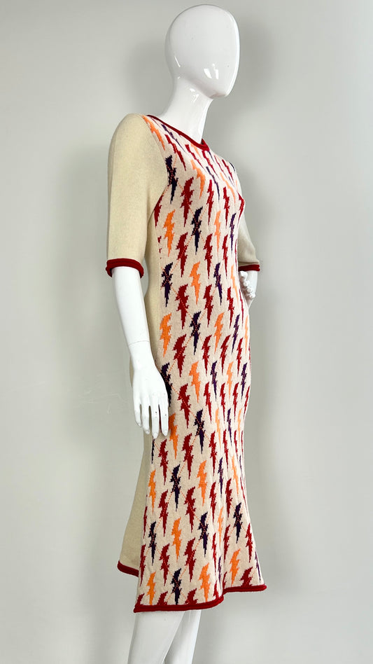 Walter Van Beirendonck lightning bolt knit dress