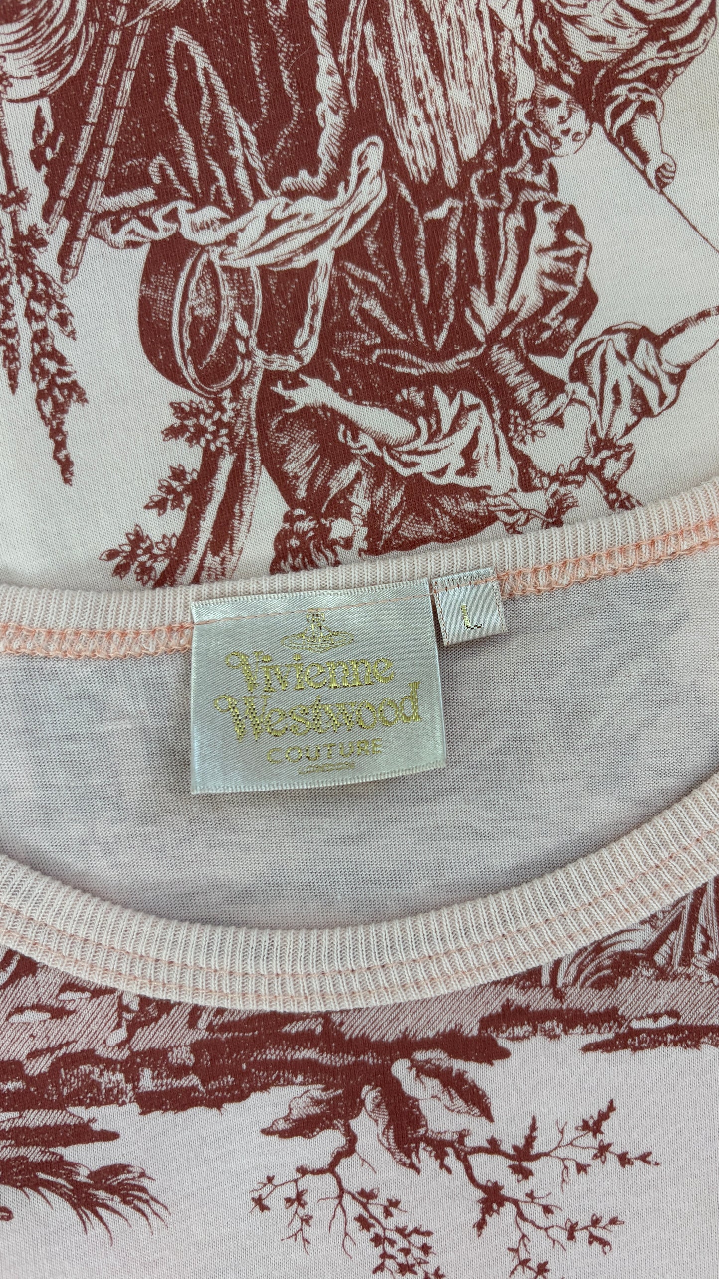 Vivienne Westwood 2009 pink toile de jouy print tee