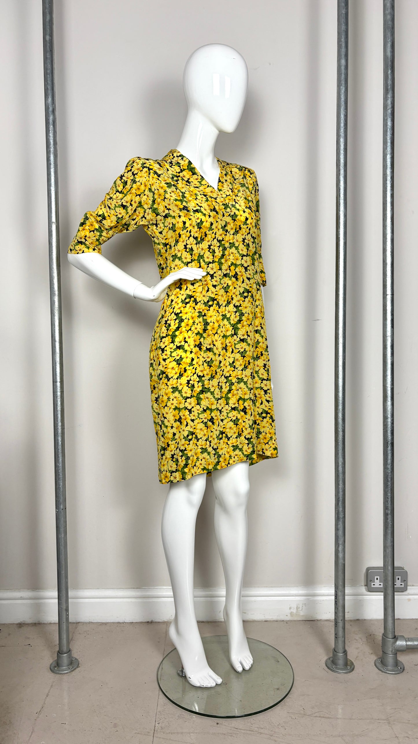 Yves Saint Laurent yellow floral dress