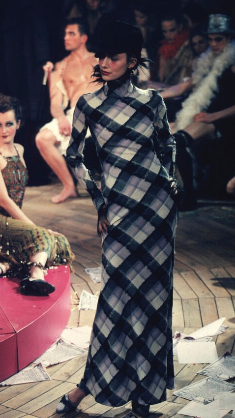 John Galliano A/W 1998 wool and mohair jacket with draped collar