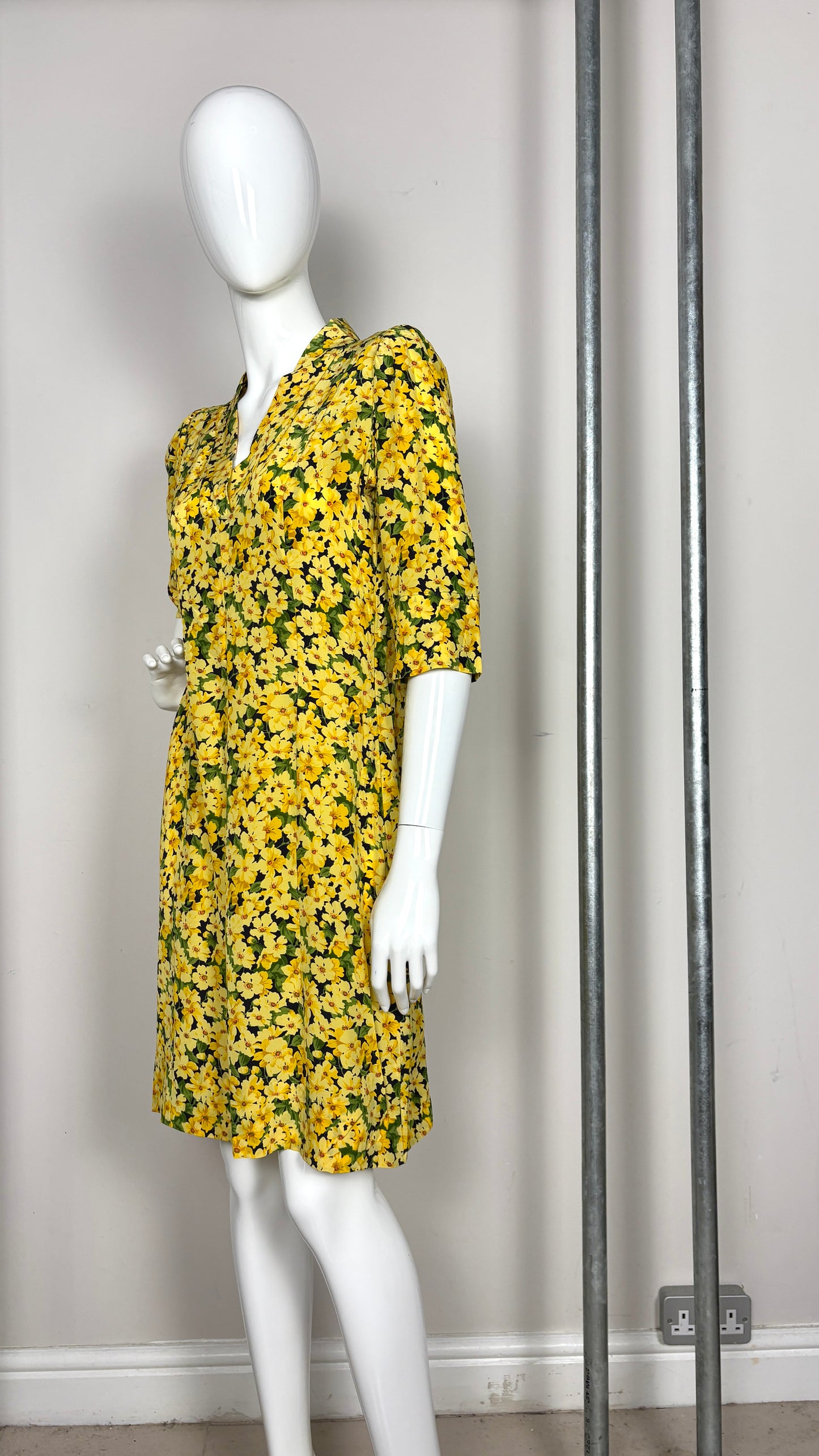 Yves Saint Laurent yellow floral dress