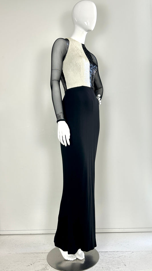 Vera Wang monochrome sequin gown