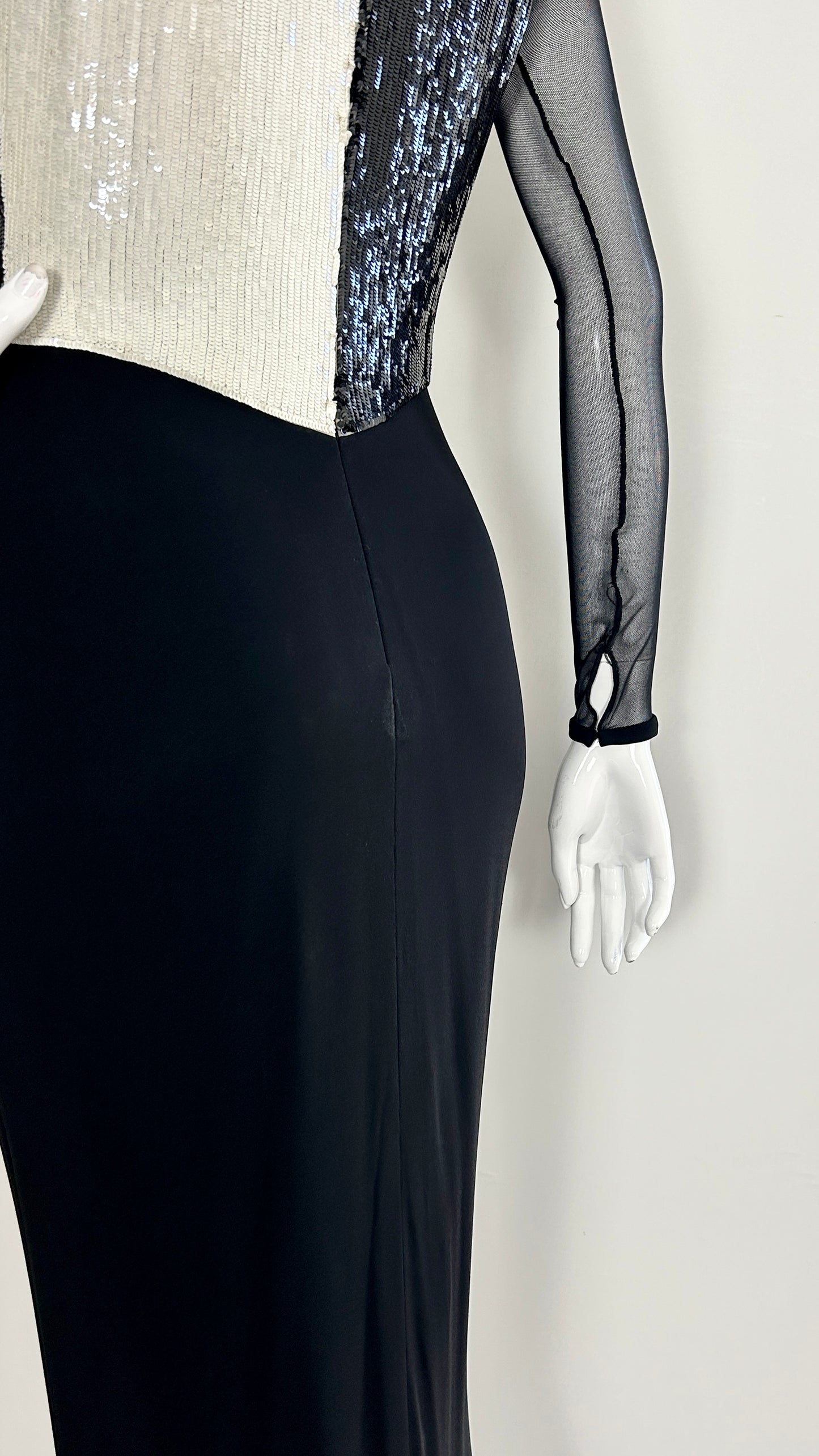 Vera Wang monochrome sequin gown