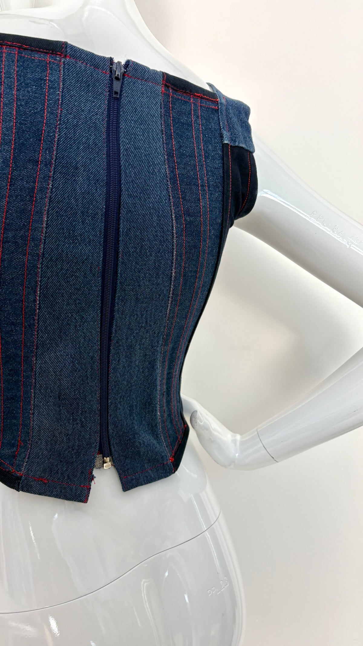 Vivienne Westwood S/S 1992/1993 'ALWAYS ON CAMERA' denim corset