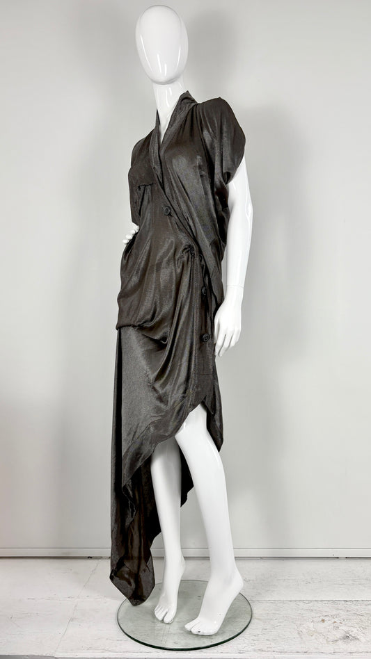 Vivienne Westwood silver lurex draped dress