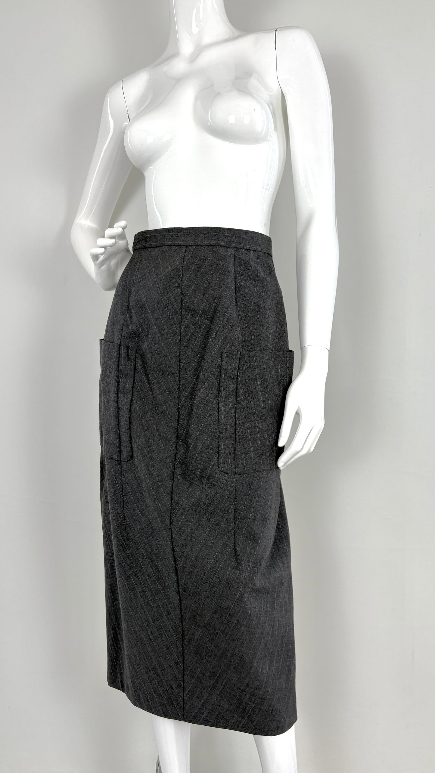 Comme des Garcons 1993 grey pinstripe ensemble