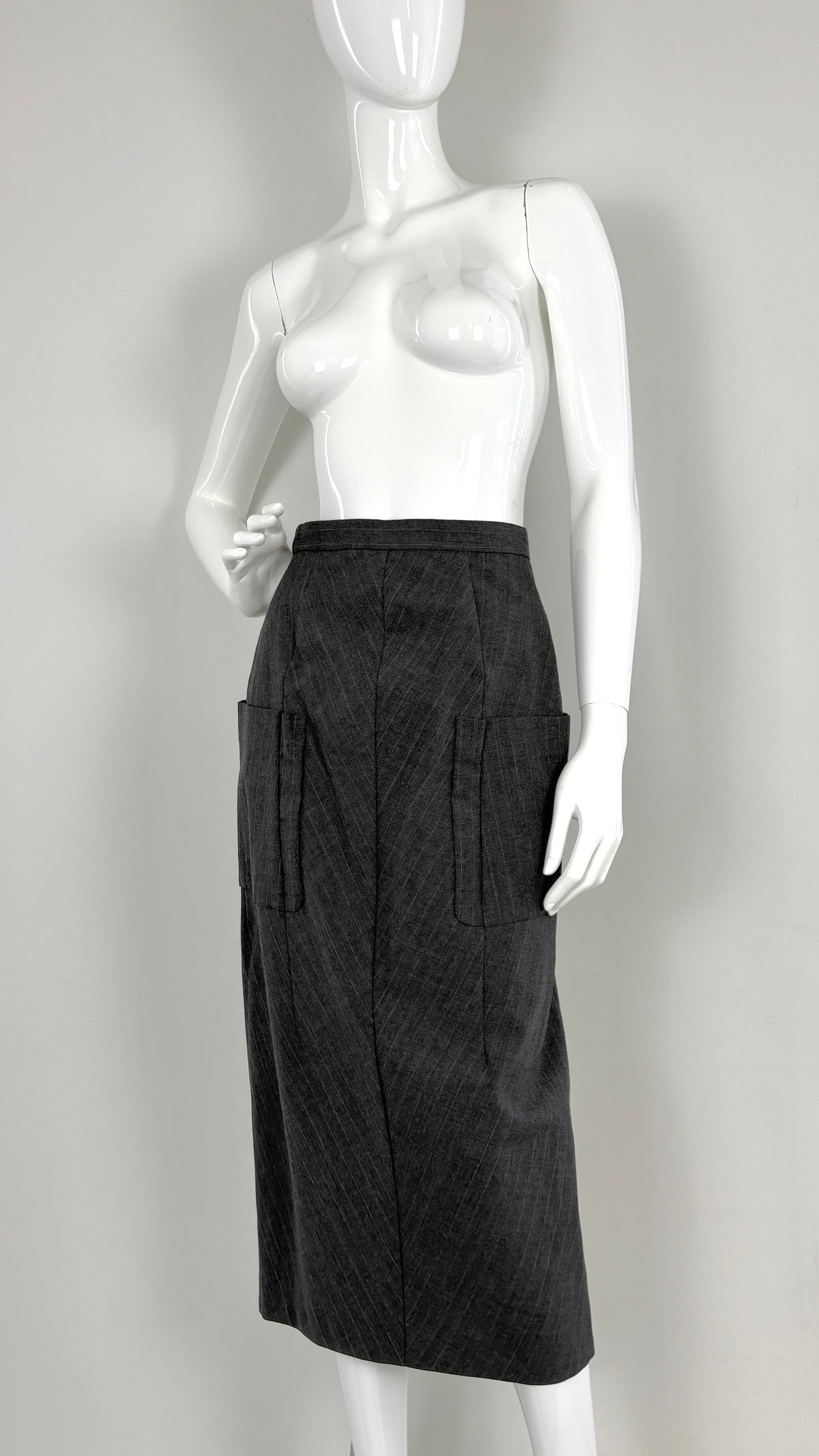 Comme des Garcons 1993 grey pinstripe ensemble