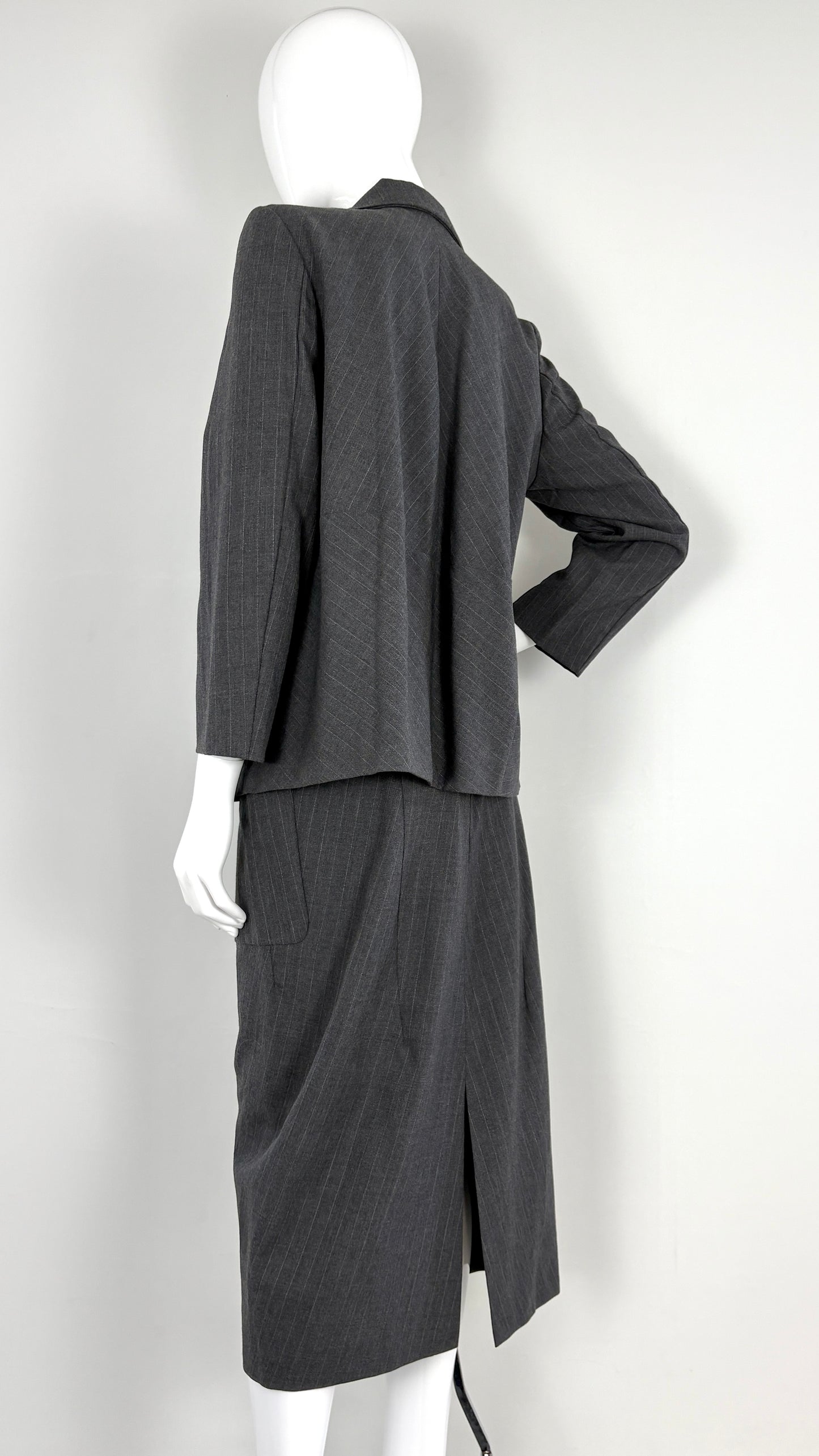 Comme des Garcons 1993 grey pinstripe ensemble