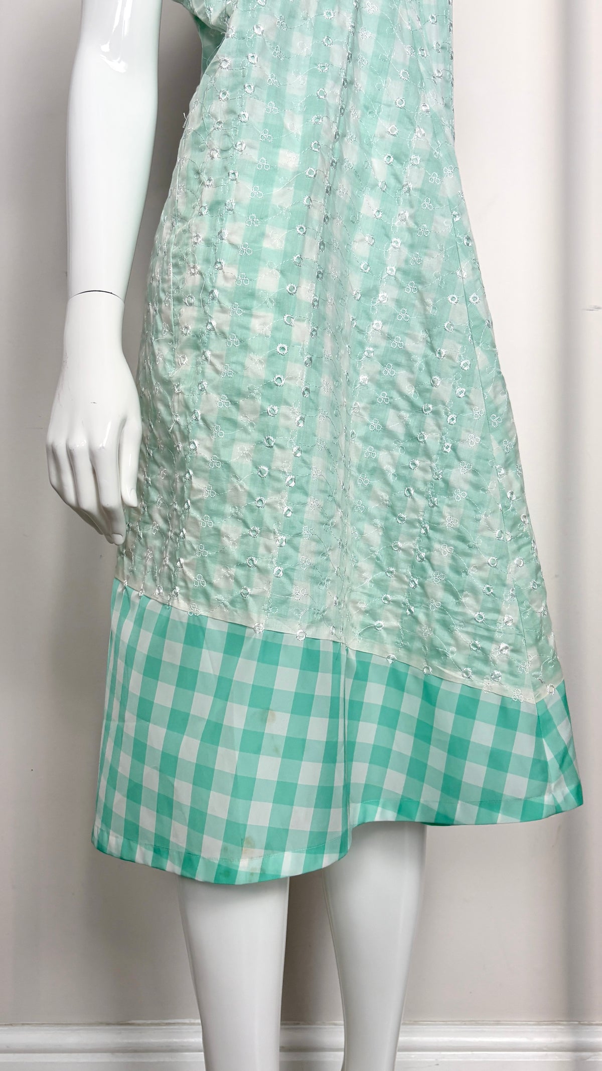 Junya Watanabe 1998 embroidered gingham dress
