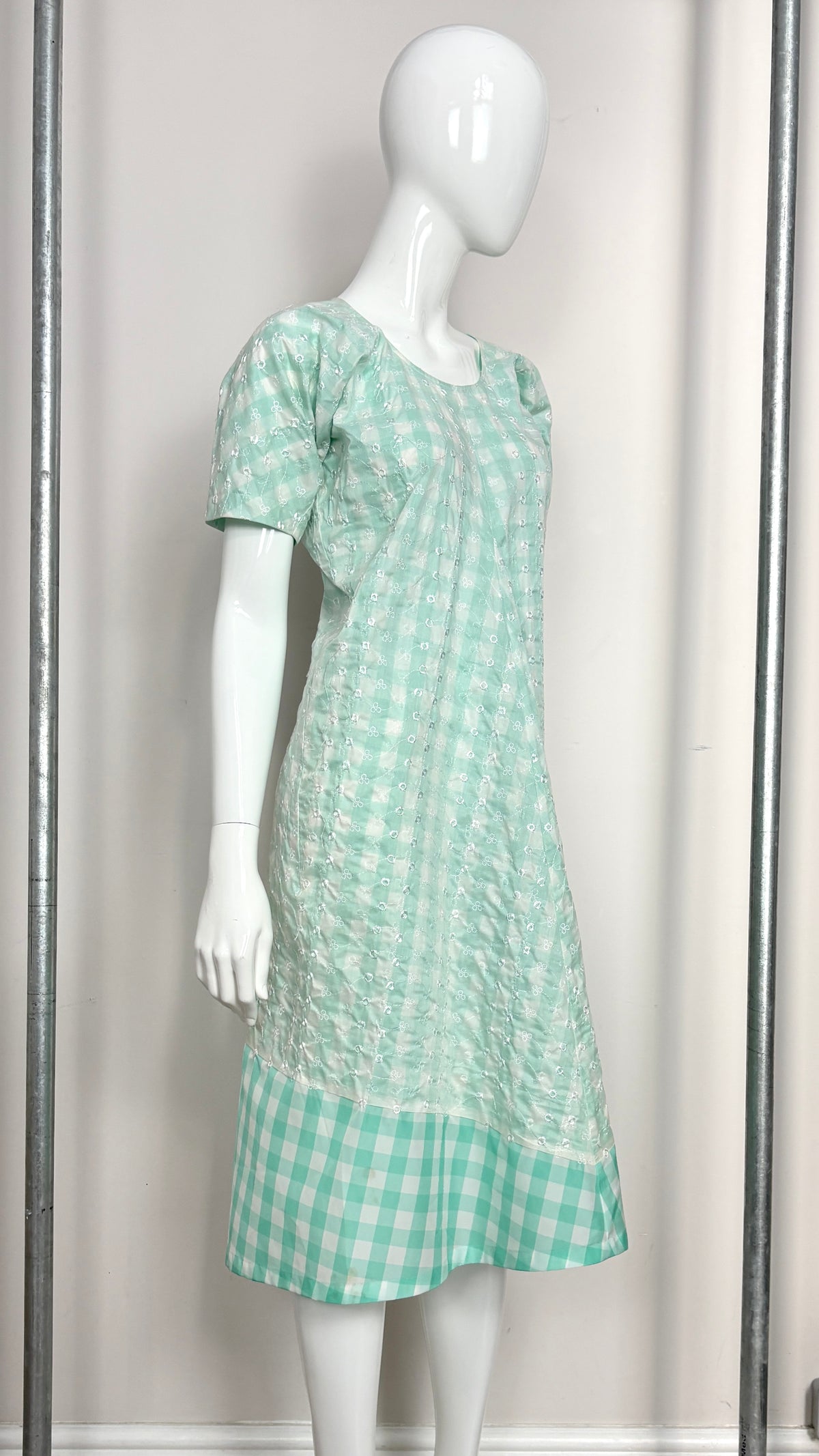 Junya Watanabe 1998 embroidered gingham dress