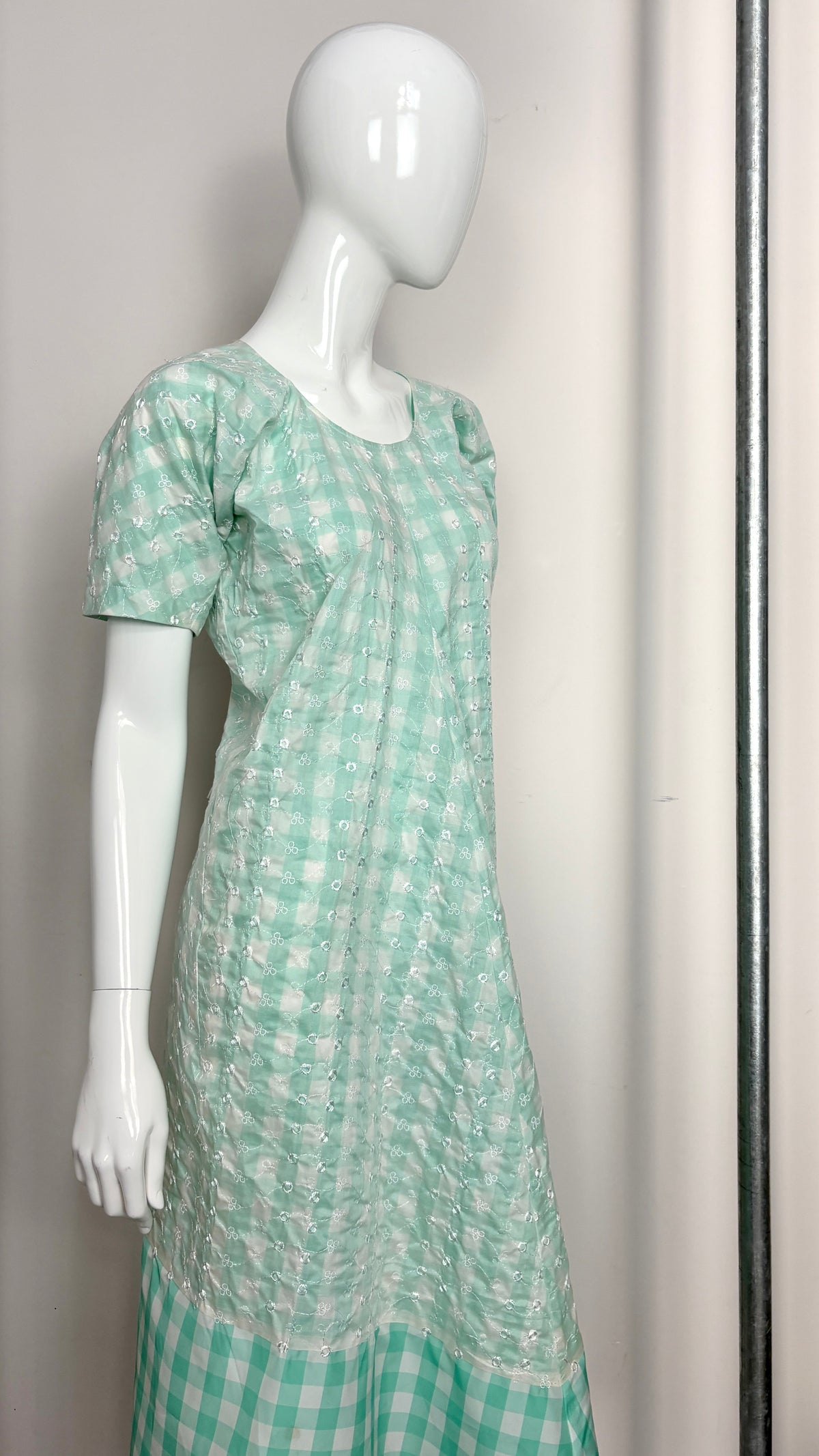 Junya Watanabe 1998 embroidered gingham dress