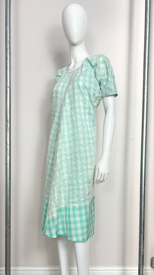 Junya Watanabe 1998 embroidered gingham dress