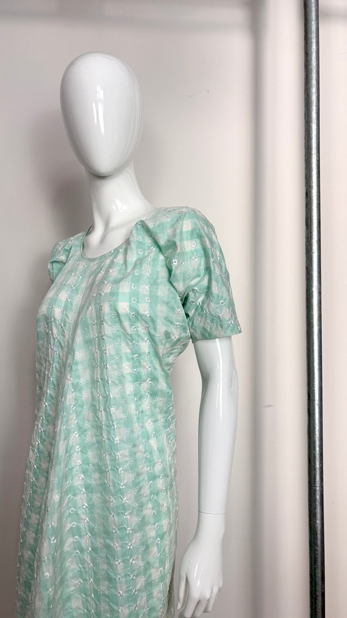 Junya Watanabe 1998 embroidered gingham dress
