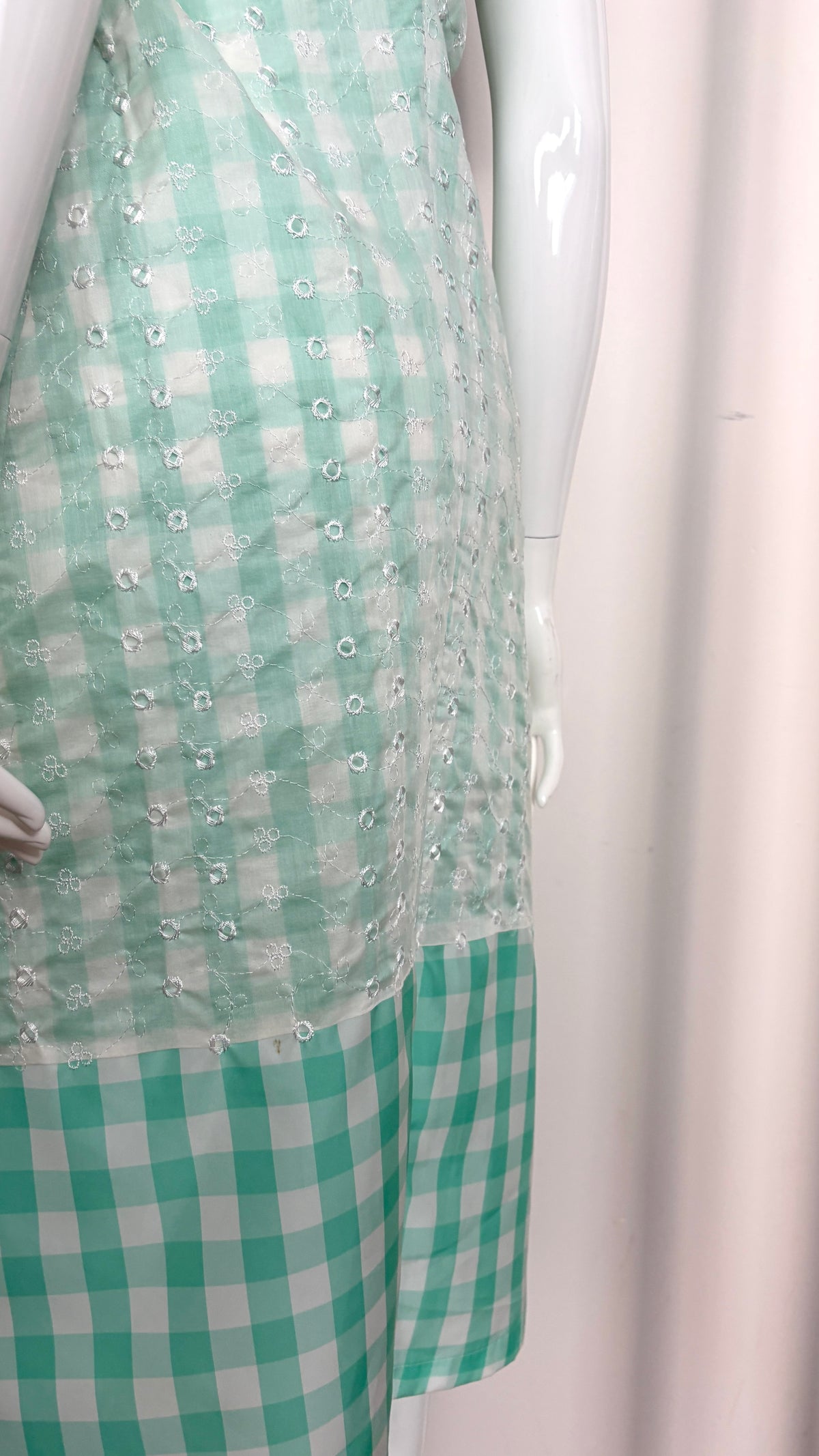 Junya Watanabe 1998 embroidered gingham dress