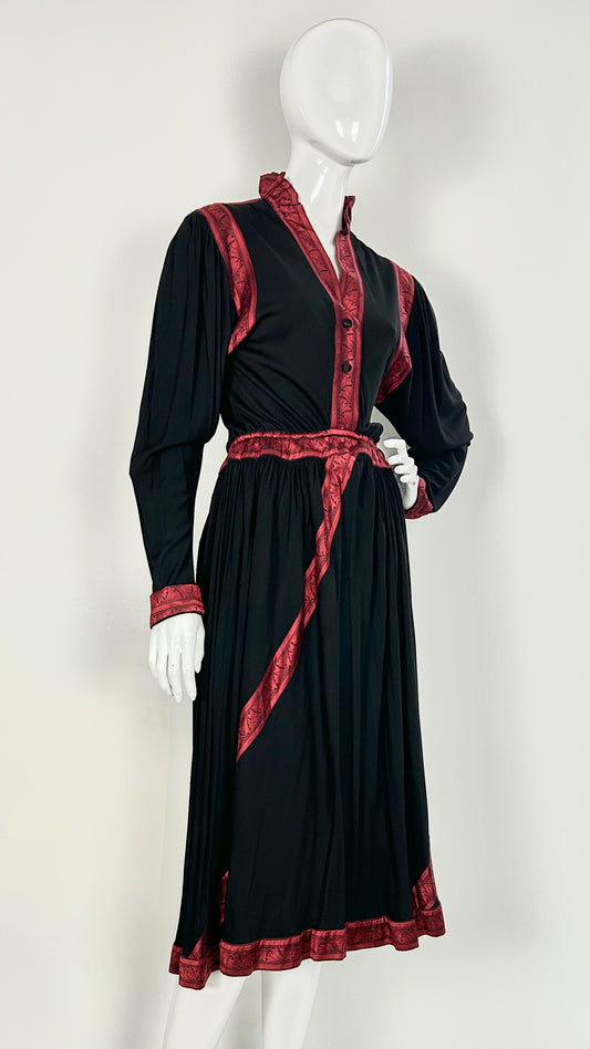 Janice Wainwright drawstring contrast trim dress